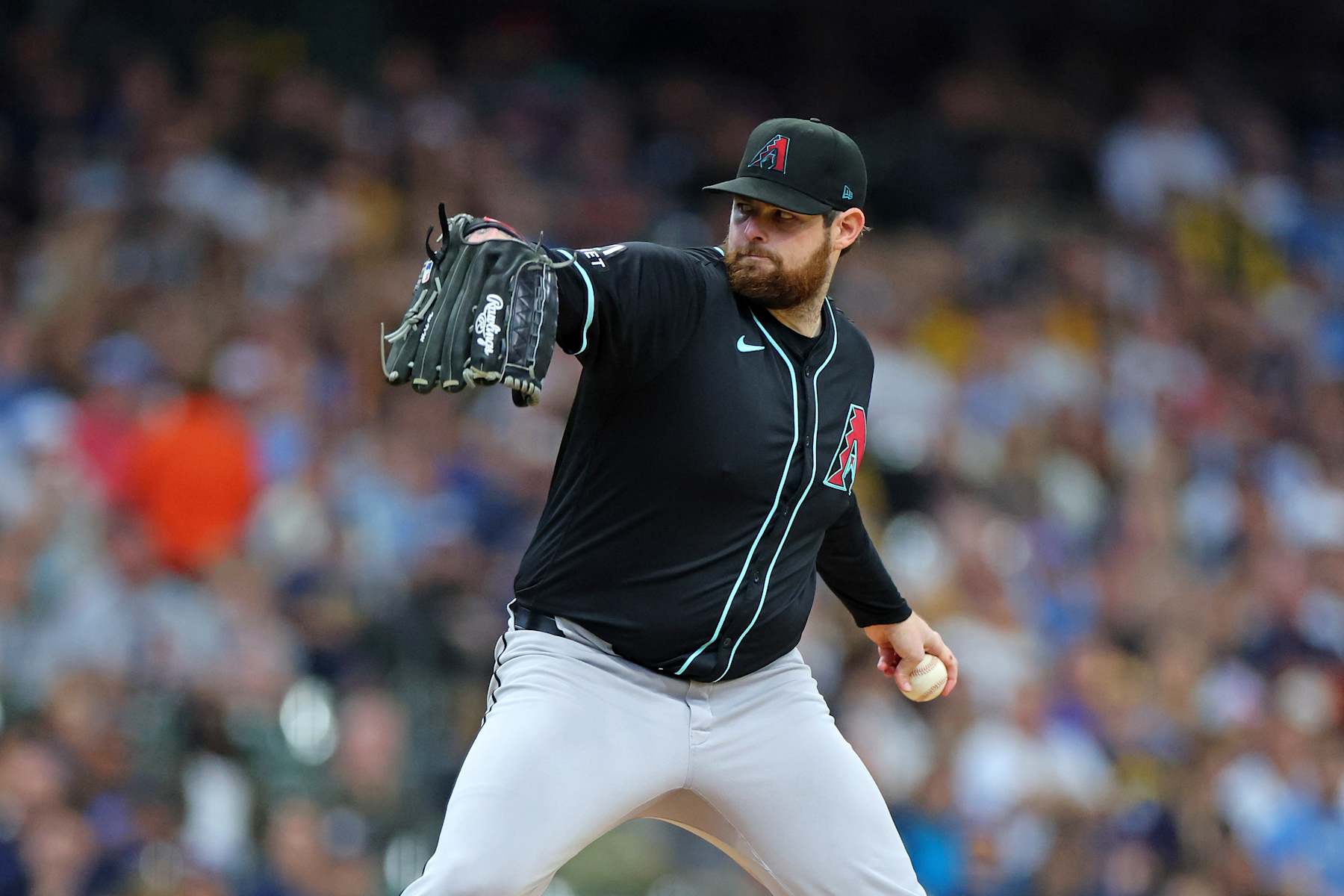 MILWAUKEE, WISCONSIN - SEPTEMBER 22: Jordan Montgomery #52 of the Arizona Diamondbacks throws a pitch during the first inning against the Milwaukee Brewers at American Family Field on September 22, 2024 in Milwaukee, Wisconsin. (Photo by Stacy Revere/Getty Images)