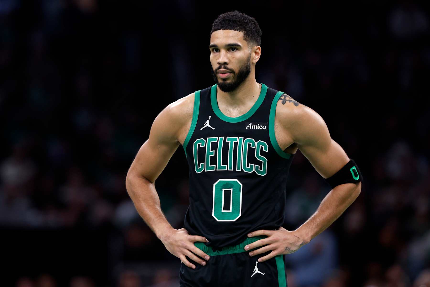 Boston, MA - November 12: Boston Celtics SF Jayson Tatum in the first quarter at TD Garden. (Photo by Danielle Parhizkaran/The Boston Globe via Getty Images)