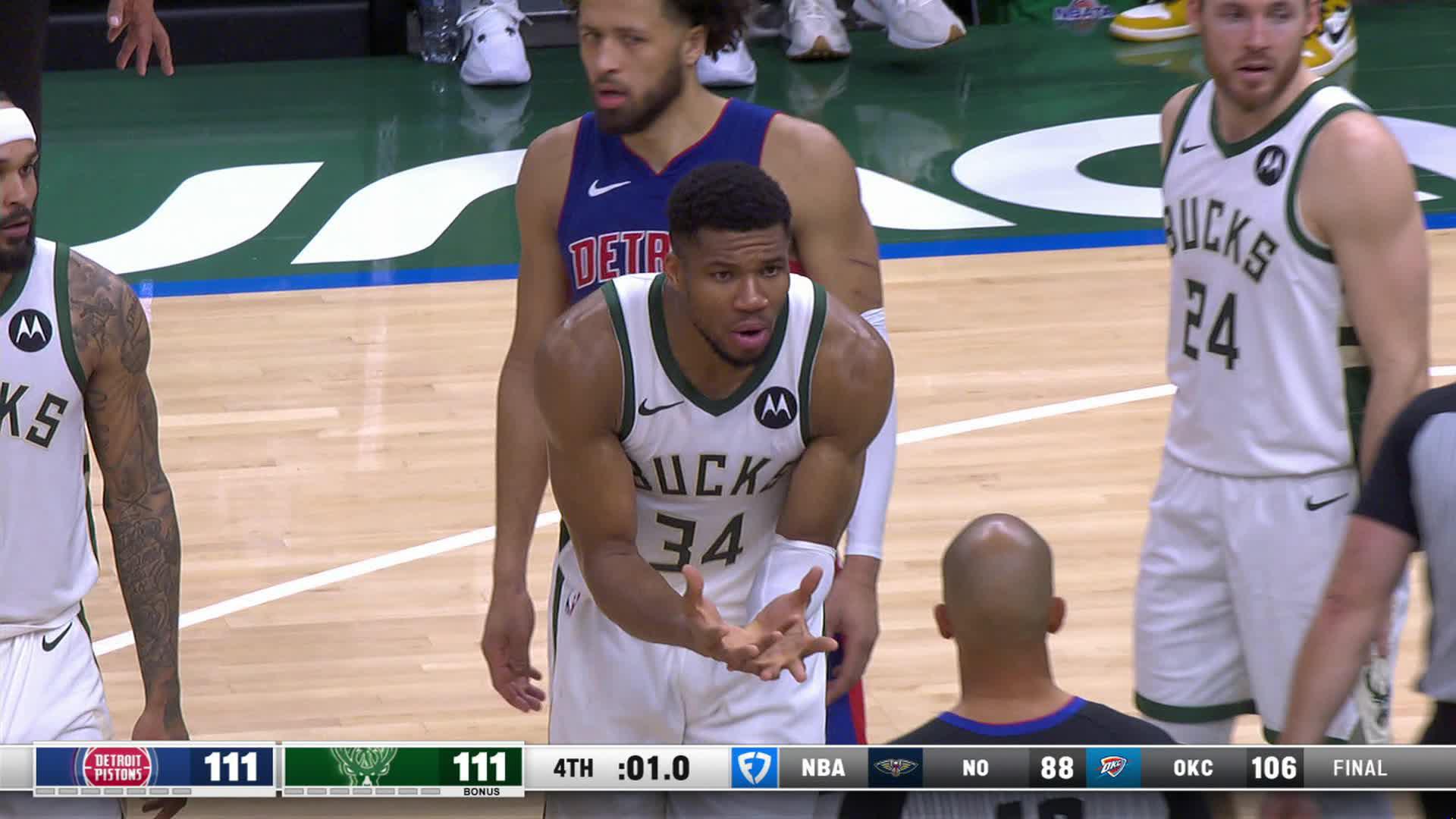 Wild End to Pistons-Bucks Regulation