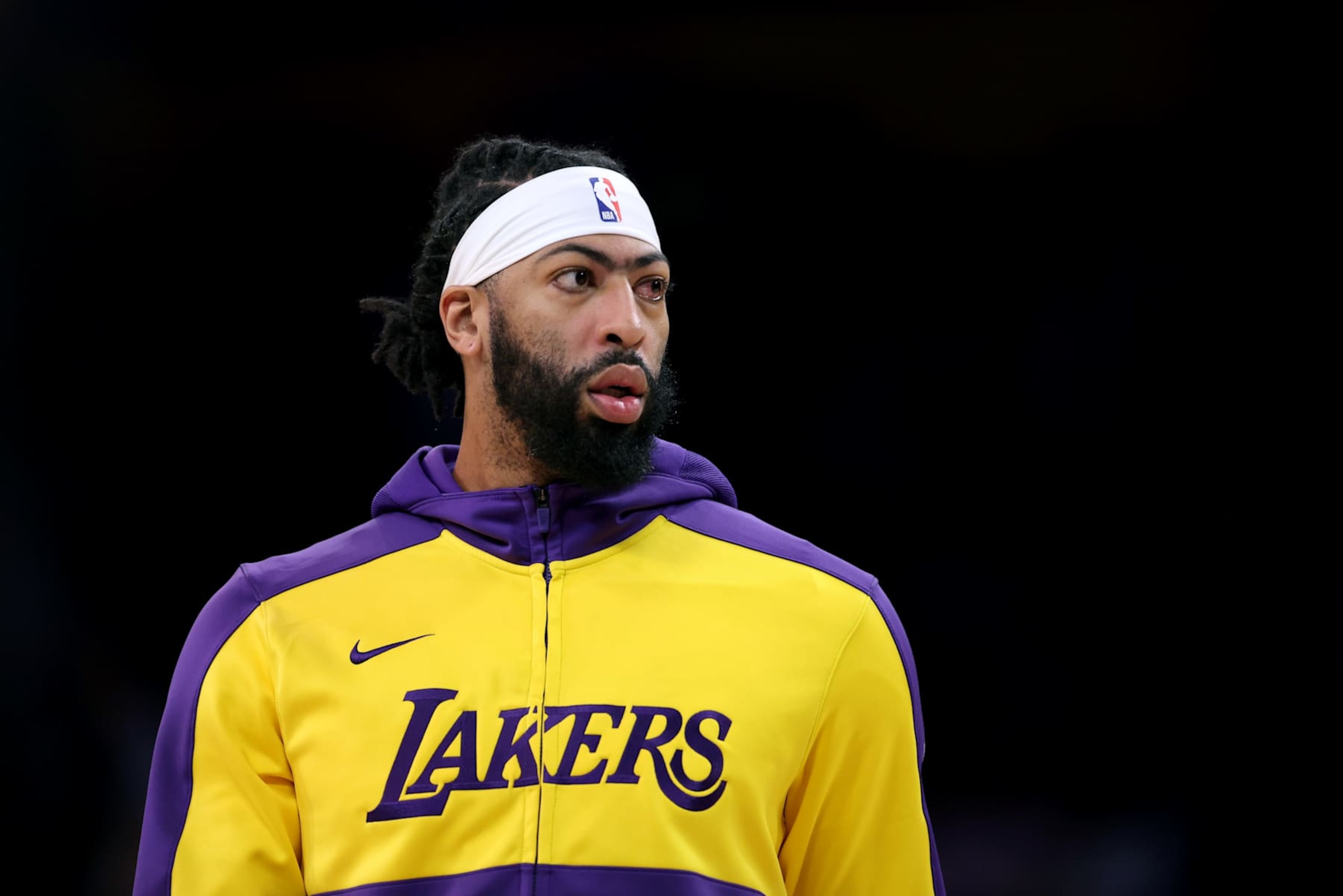 LOS ANGELES, CALIFORNIA - NOVEMBER 13: Anthony Davis #3 of the Los Angeles Lakers during warm up before the game against the Memphis Grizzlies at Crypto.com Arena on November 13, 2024 in Los Angeles, California. (Photo by Harry How/Getty Images) NOTE TO USER: User expressly acknowledges and agrees that, by downloading and or using this photograph, User is consenting to the terms and conditions of the Getty Images License Agreement. (Photo by Harry How/Getty Images) LOS ANGELES, CALIFORNIA - NOVEMBER 13: Anthony Davis #3 of the Los Angeles Lakers during warm up before the game against the Memphis Grizzlies at Crypto.com Arena on November 13, 2024 in Los Angeles, California. (Photo by Harry How/Getty Images) NOTE TO USER: User expressly acknowledges and agrees that, by downloading and or using this photograph, User is consenting to the terms and conditions of the Getty Images License Agreement. (Photo by Harry How/Getty Images)