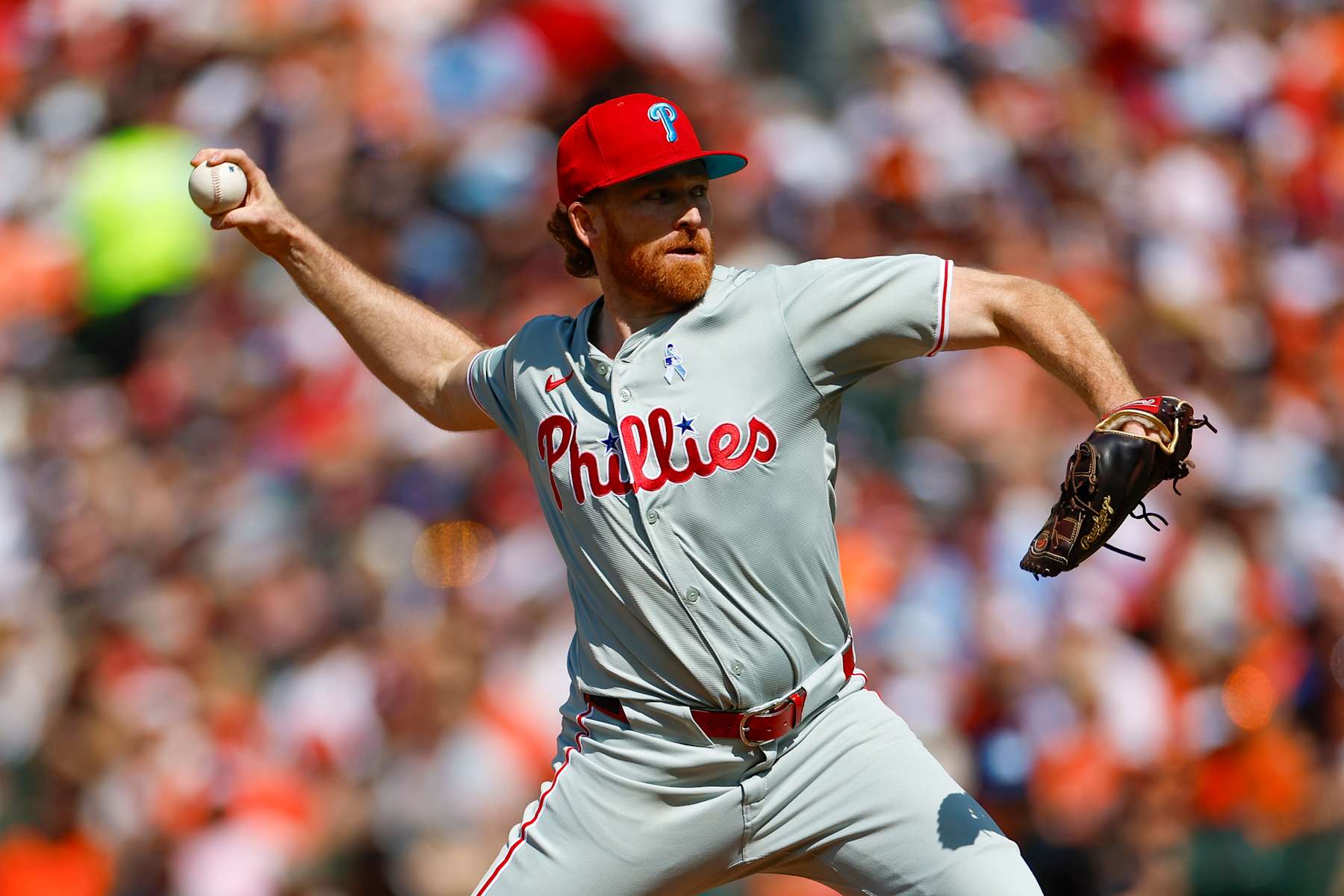 BALTIMORE, MARYLAND - JUNE 16: Spencer Turnbull #22 of the Philadelphia Phillies throws a pitch in the seventh inning against the Baltimore Orioles at Oriole Park at Camden Yards on June 16, 2024 in Baltimore, Maryland. (Photo by Brandon Sloter/Image Of Sport/Getty Images)