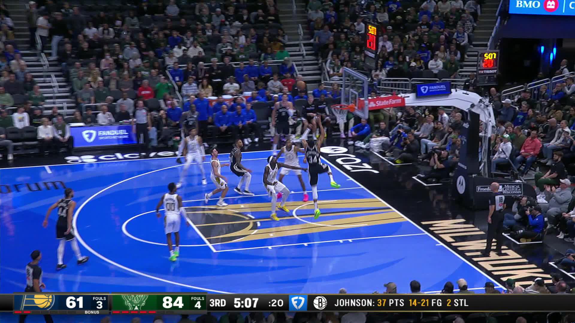 Giannis Antetokounmpo Triple-Doubles on Pacers