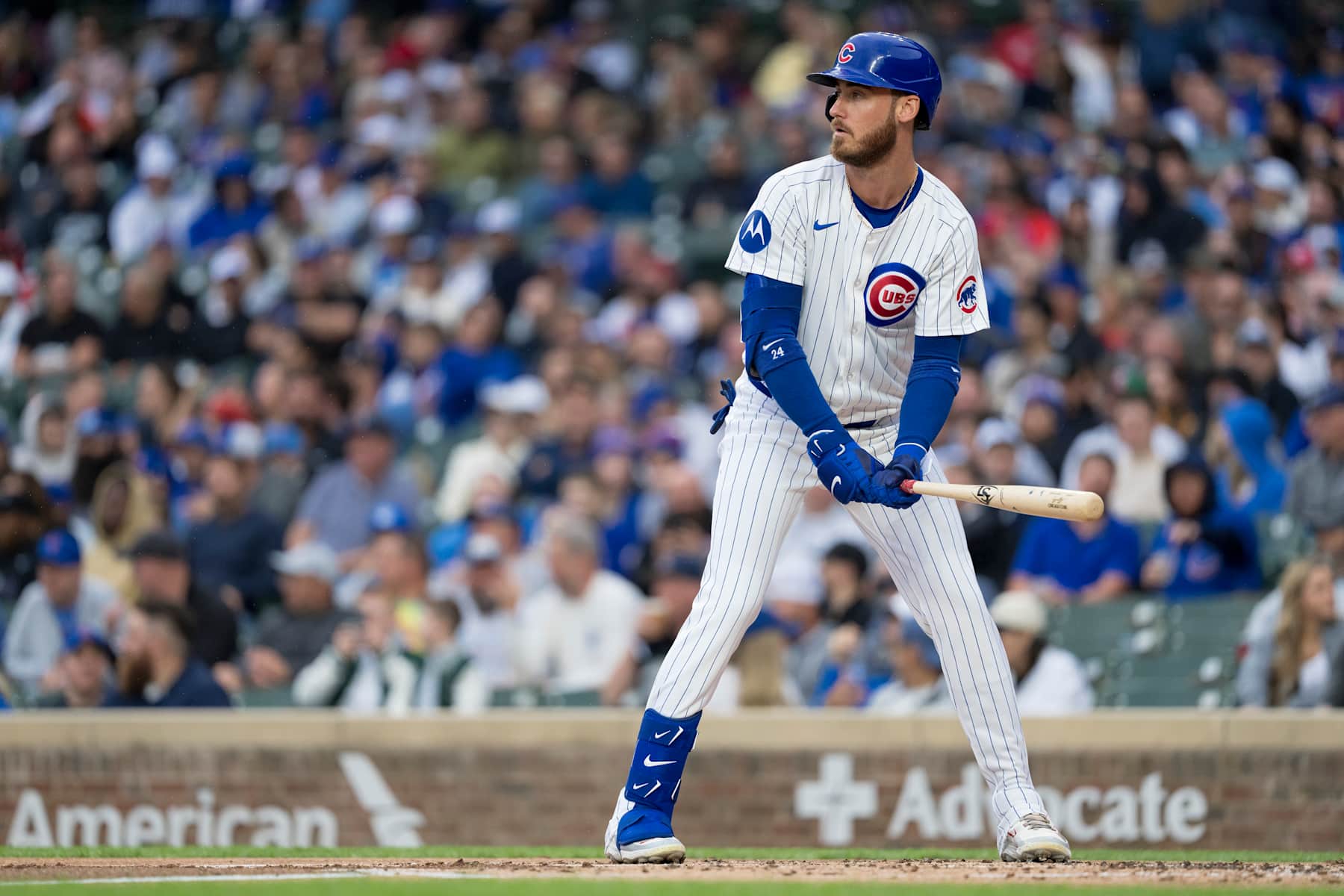CHICAGO, ILLINOIS - SEPTEMBER 28: Cody Bellinger #24 of the Chicago Cubs bats in a game against the Cincinnati Reds at Wrigley Field on September 28, 2024 in Chicago, Illinois.(Photo by Matt Dirksen/Chicago Cubs/Getty Images)