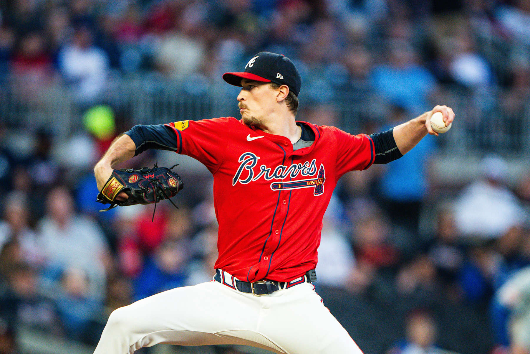 ATLANTA, GA - SEPTEMBER 27: Max Fried #54 of the Atlanta Braves pitches during first inning against the Kansas City Royals at Truist Park on September 27, 2024 in Atlanta, Georgia. (Photo by Kevin D. Liles/Atlanta Braves/Getty Images)