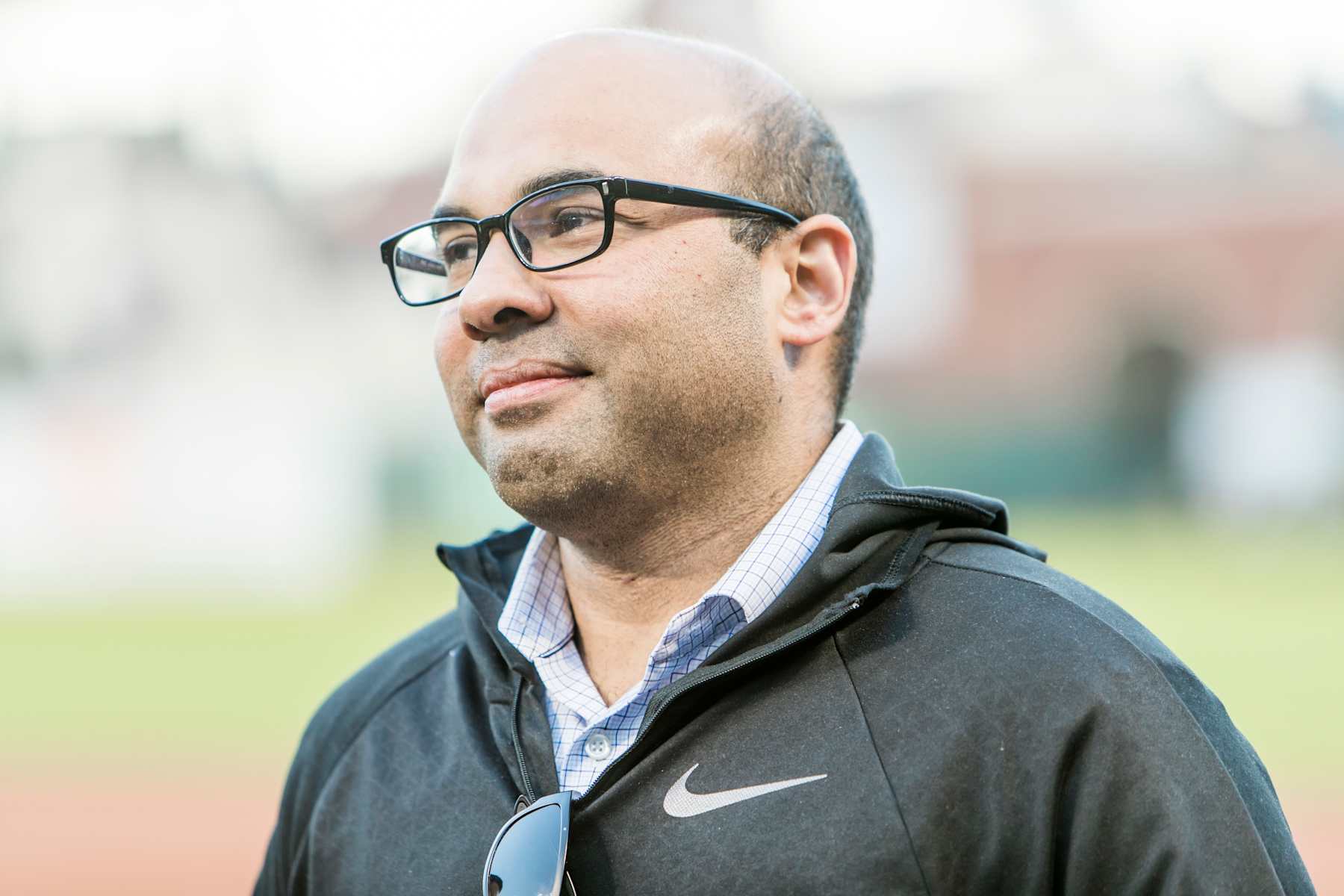 SAN FRANCISCO, CA - SEPTEMBER 28: Los Angeles Dodgers General Manager Farhan Zaidi talks to fans before the major league baseball game between the Los Angeles Dodgers and San Francisco Giants on September 28, 2018, at AT&T Park in San Francisco, CA. (Photo by Bob Kupbens/Icon Sportswire via Getty Images)