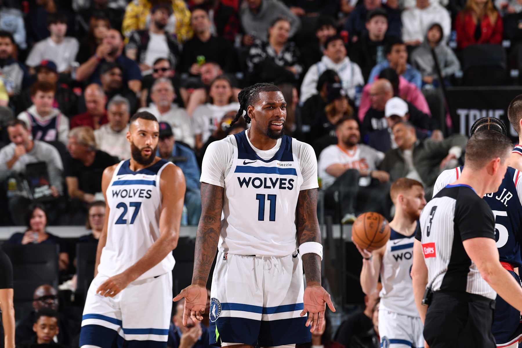 INGLEWOOD, CA - DECEMBER 4: Naz Reid #11 of the Minnesota Timberwolves during the game against the LA Clippers  during a regular season game on December 4, 2024 at Intuit Dome in Los Angeles, California. NOTE TO USER: User expressly acknowledges and agrees that, by downloading and/or using this Photograph, user is consenting to the terms and conditions of the Getty Images License Agreement. Mandatory Copyright Notice: Copyright 2024 NBAE (Photo by Juan Ocampo/NBAE via Getty Images)