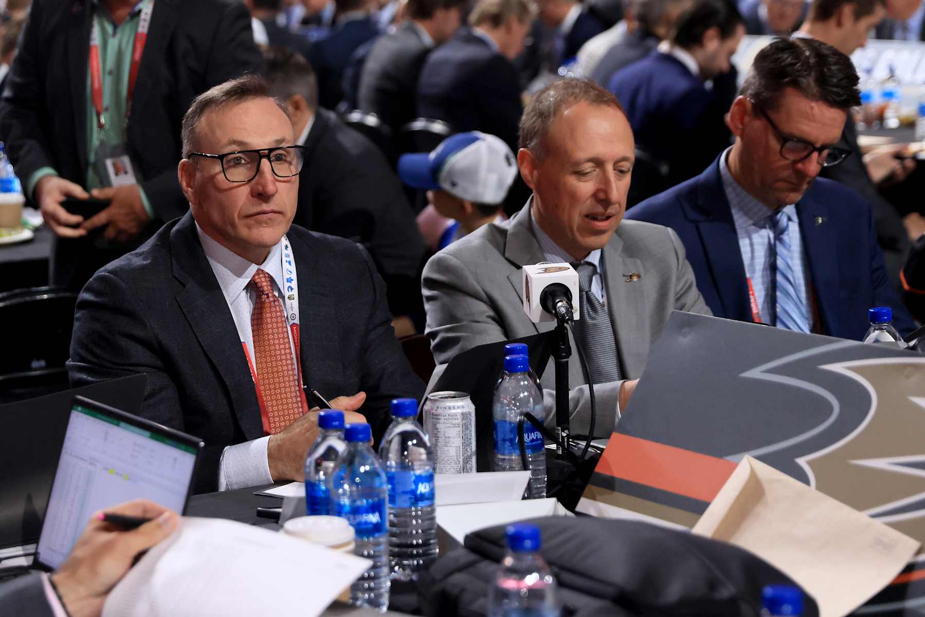 MONTREAL, QUEBEC - JULY 08: General Manager Pat Verbeek of the Anaheim Ducks looks on during Round Two of the 2022 Upper Deck NHL Draft at Bell Centre on July 08, 2022 in Montreal, Quebec, Canada. (Photo by Bruce Bennett/Getty Images)