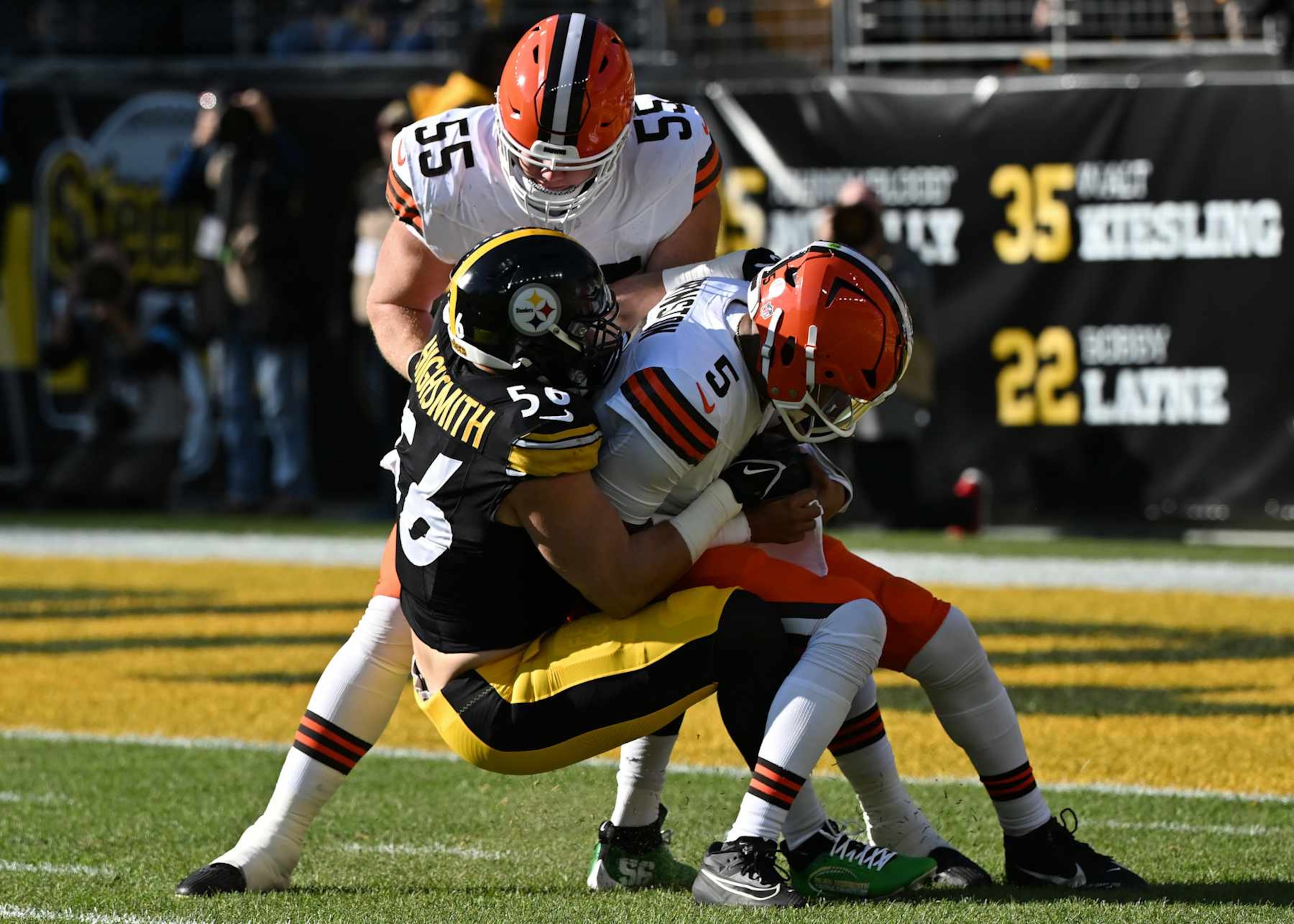 Alex Highsmith sacks Browns QB Jameis Winston Alex Highsmith sacks Browns QB Jameis Winston