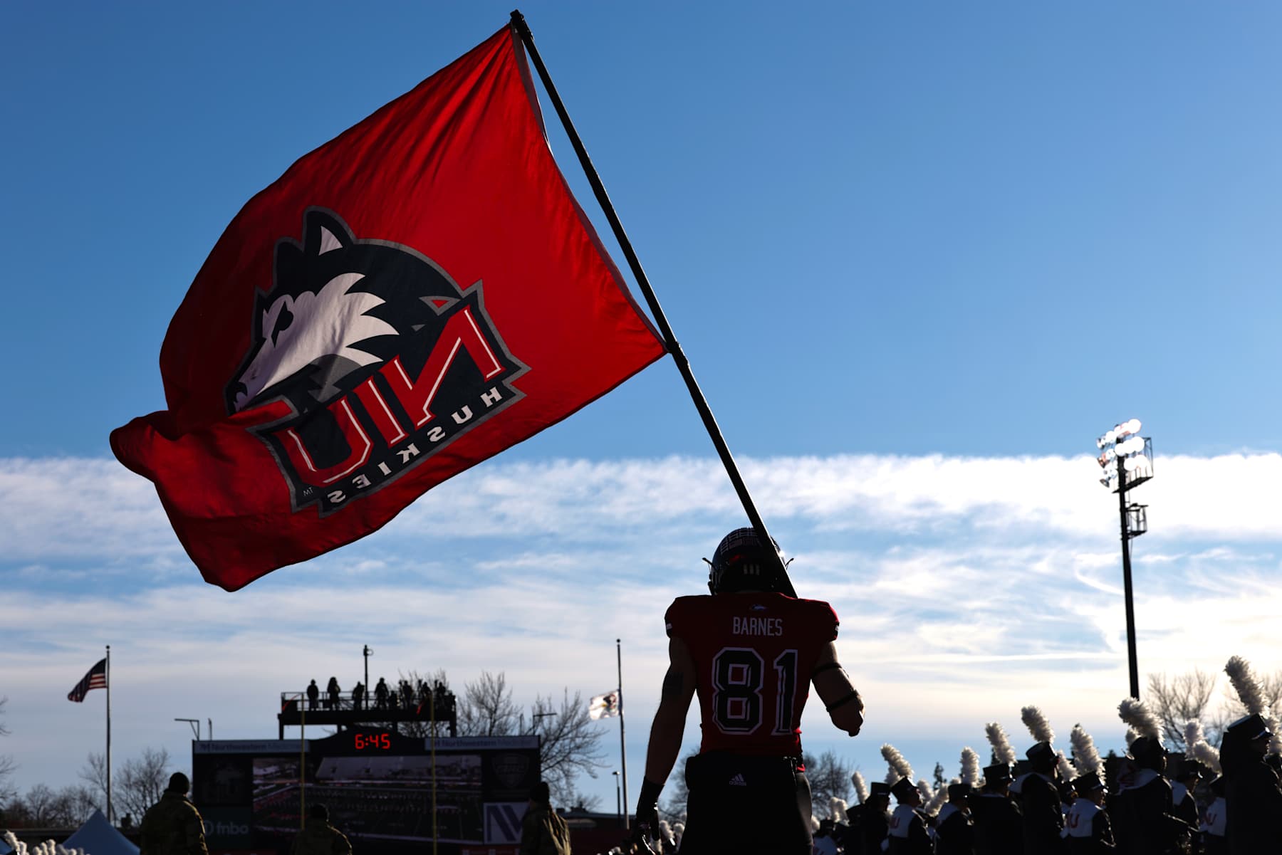 DEKALB, ILLINOIS - NOVEMBER 30: Grayson Barnes #81 of the Northern Illinois Huskies takes the field before a game between the Northern Illinois Huskies and the Central Michigan Chippewas at Huskie Stadium on November 30, 2024 in DeKalb, Illinois.  (Photo by Geoff Stellfox/Getty Images)