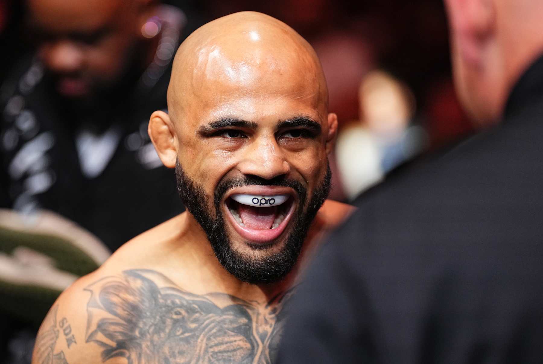 TAMPA, FLORIDA - DECEMBER 14: Miles Johns prepares to face Felipe Lima of Brazil in a featherweight fight during the UFC Fight Night event at Amalie Arena on December 14, 2024 in Tampa, Florida. (Photo by Chris Unger/Zuffa LLC)
