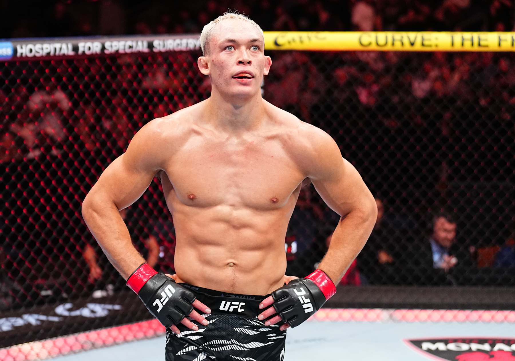 TAMPA, FLORIDA - DECEMBER 14: Navajo Stirling of New Zealand reacts after a light heavyweight fight against Tuco Tokkos of England during the UFC Fight Night event at Amalie Arena on December 14, 2024 in Tampa, Florida. (Photo by Chris Unger/Zuffa LLC)