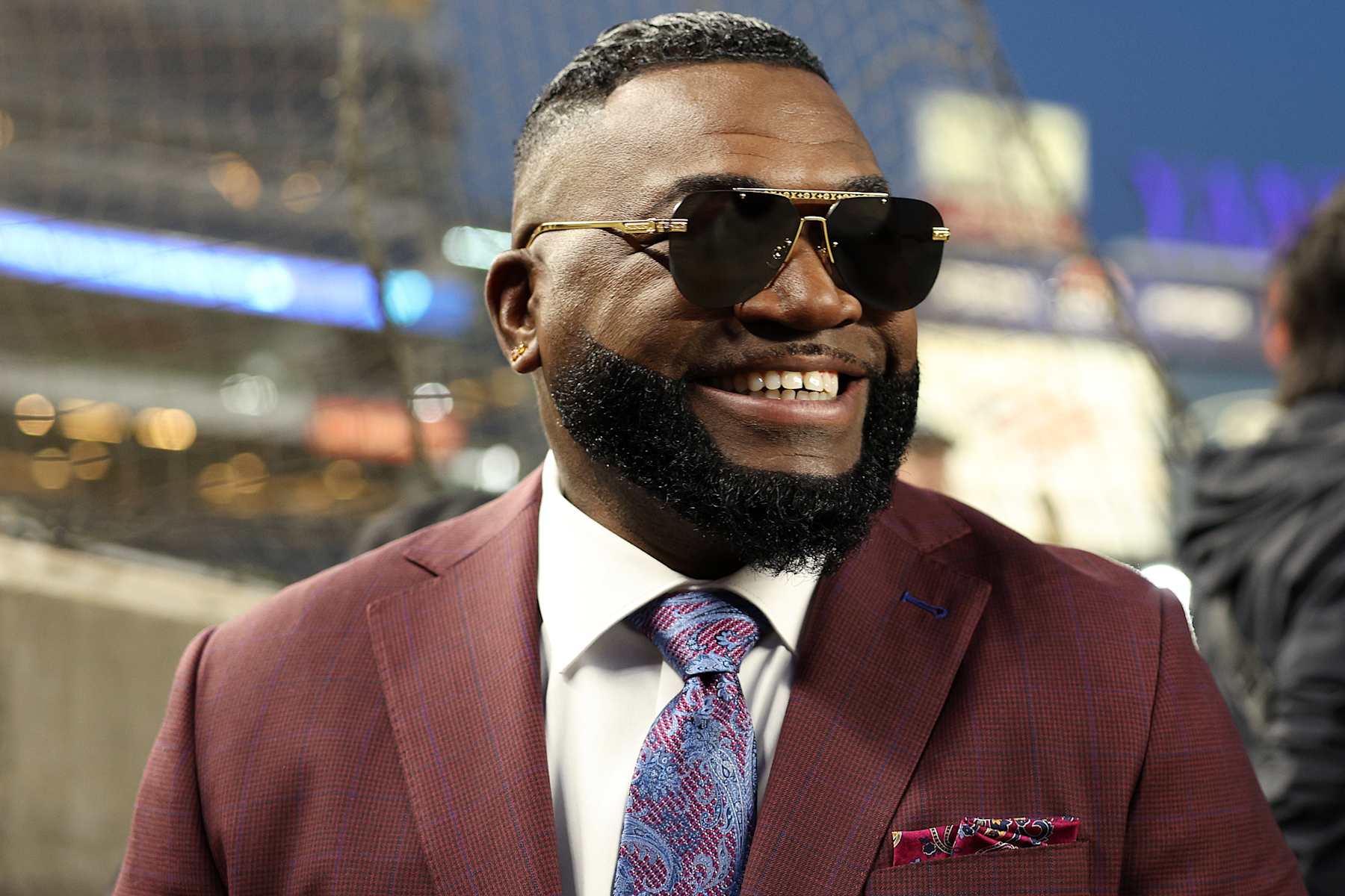 NEW YORK, NEW YORK - OCTOBER 28: Former MLB player David Ortiz looks on prior to the New York Yankees playing the Los Angeles Dodgers in Game Three of the 2024 World Series at Yankee Stadium on October 28, 2024 in New York City. (Photo by Elsa/Getty Images)