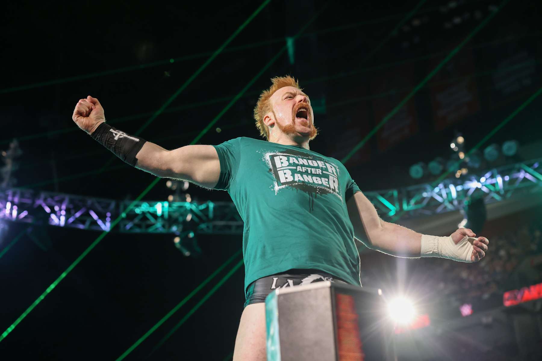 SUNRISE, FLORIDA - AUGUST 19: Sheamus enters the ring during Monday Night RAW at Amerant Bank Arena on August 19, 2024 in Sunrise, Florida. (Photo by WWE/Getty Images)