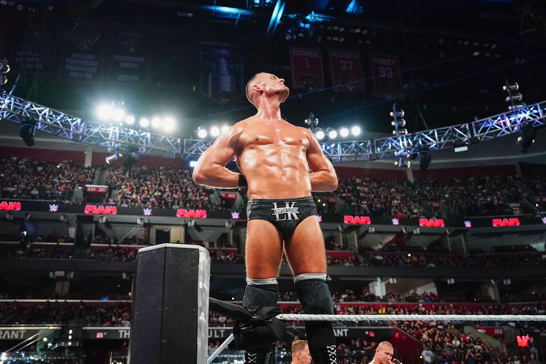 SUNRISE, FLORIDA - AUGUST 19: Ludwig Kaiser enters the ring during Monday Night RAW at Amerant Bank Arena on August 19, 2024 in Sunrise, Florida. (Photo by WWE/Getty Images)