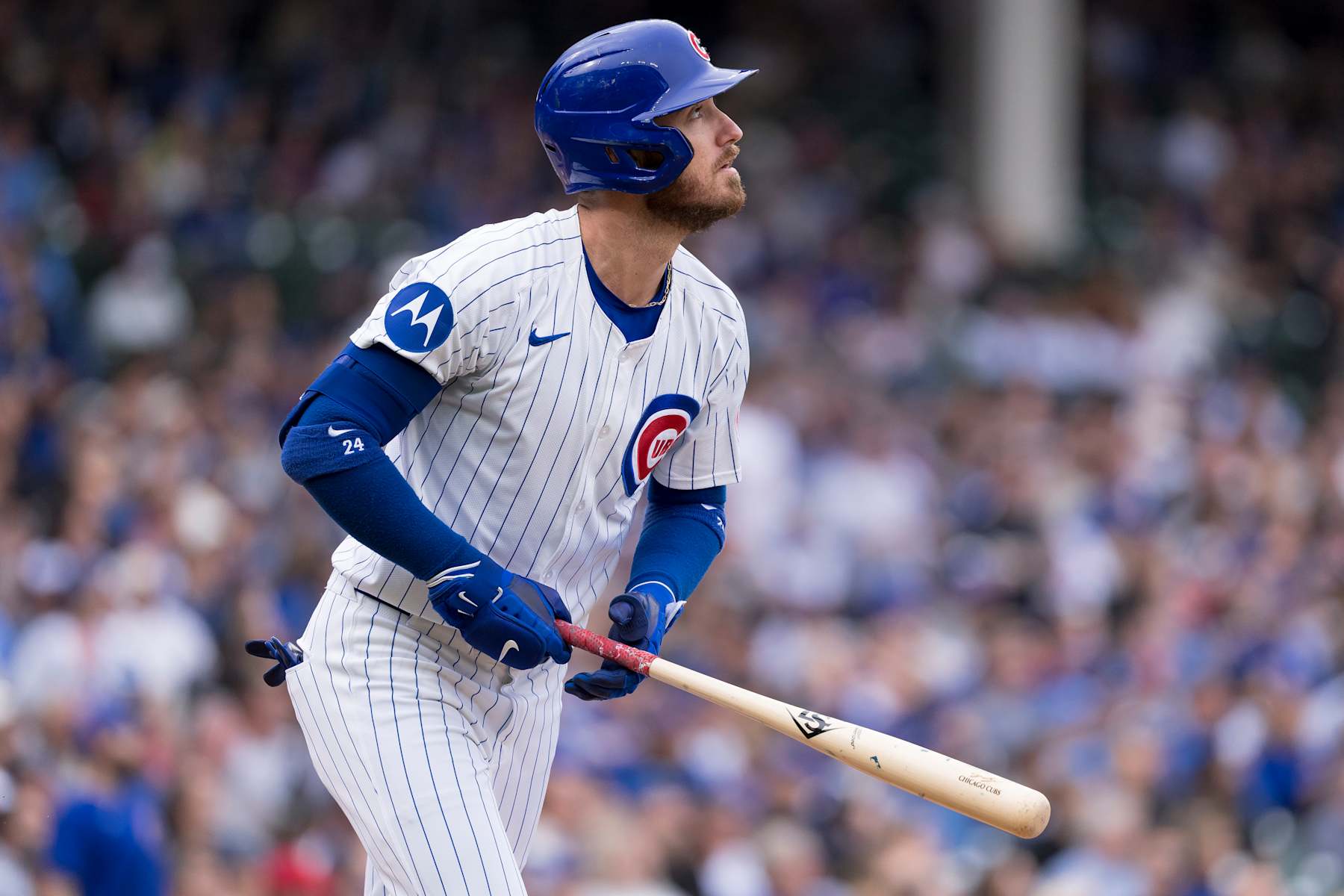 CHICAGO, ILLINOIS - SEPTEMBER 27: Cody Bellinger #24 of the Chicago Cubs bats in a game against the Cincinnati Reds at Wrigley Field on September 27, 2024 in Chicago, Illinois. (Photo by Matt Dirksen/Chicago Cubs/Getty Images)