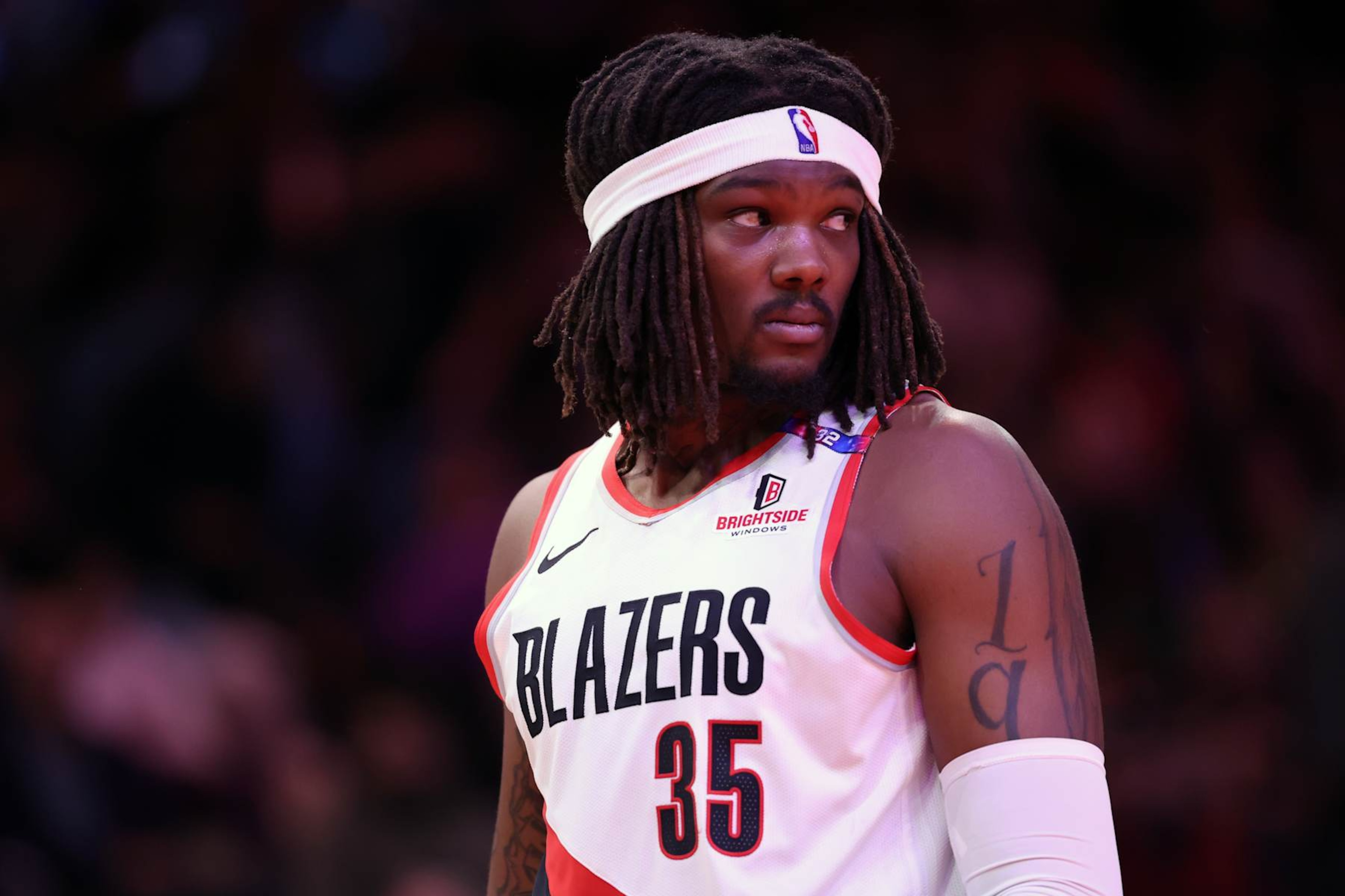 PHOENIX, ARIZONA - DECEMBER 15: Robert Williams III #35 of the Portland Trail Blazers looks on during the game against the Phoenix Suns at Footprint Center on December 15, 2024 in Phoenix, Arizona. The Suns defeated the Blazers 116-109. NOTE TO USER: User expressly acknowledges and agrees that, by downloading and or using this photograph, User is consenting to the terms and conditions of the Getty Images License Agreement. (Photo by Chris Coduto/Getty Images) PHOENIX, ARIZONA - DECEMBER 15: Robert Williams III #35 of the Portland Trail Blazers looks on during the game against the Phoenix Suns at Footprint Center on December 15, 2024 in Phoenix, Arizona. The Suns defeated the Blazers 116-109. NOTE TO USER: User expressly acknowledges and agrees that, by downloading and or using this photograph, User is consenting to the terms and conditions of the Getty Images License Agreement. (Photo by Chris Coduto/Getty Images)