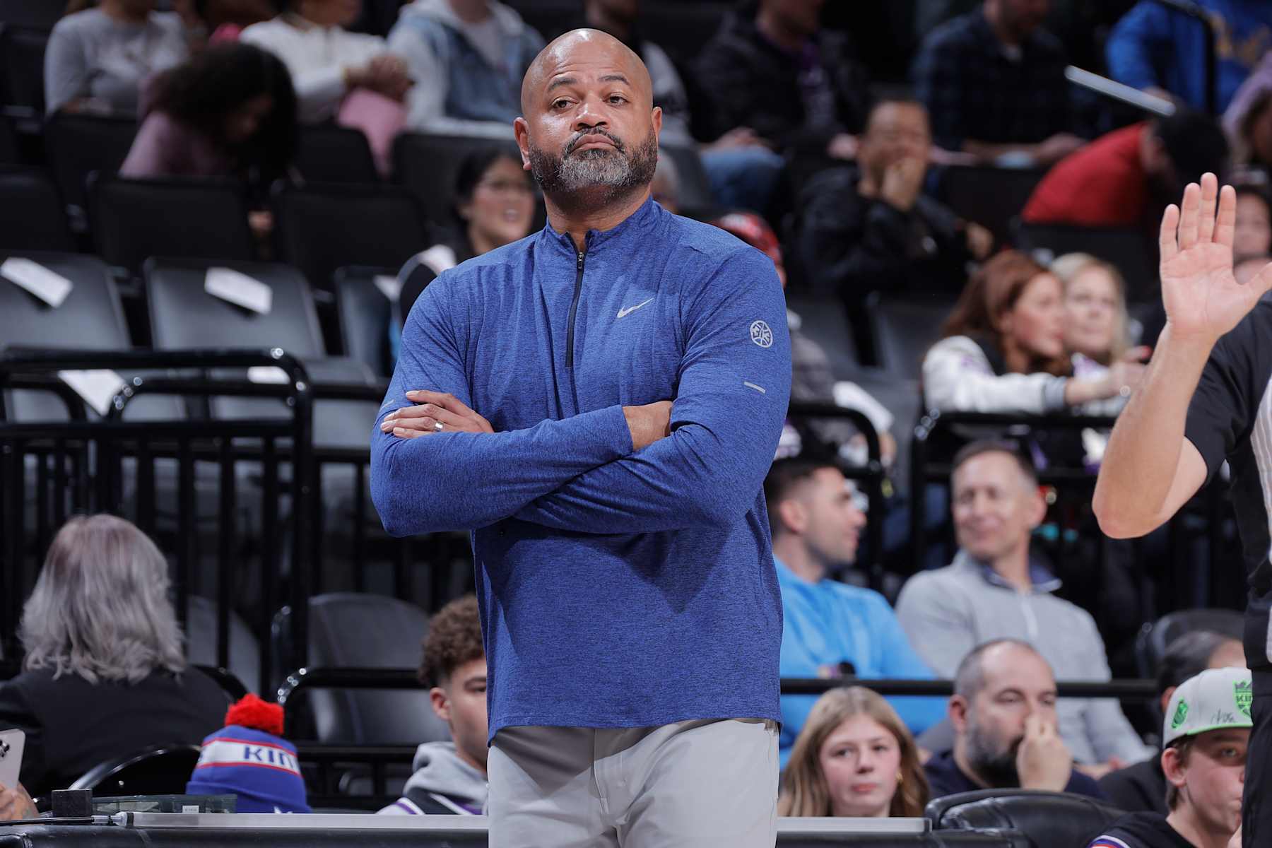 SACRAMENTO, CA - DECEMBER 26: Head Coach J.B. Bickerstaff of the Detroit Pistons looks on during the game against the Sacramento Kings on December 26, 2024 at Golden 1 Center in Sacramento, California. NOTE TO USER: User expressly acknowledges and agrees that, by downloading and or using this Photograph, user is consenting to the terms and conditions of the Getty Images License Agreement. Mandatory Copyright Notice: Copyright 2024 NBAE (Photo by Rocky Widner/NBAE via Getty Images)