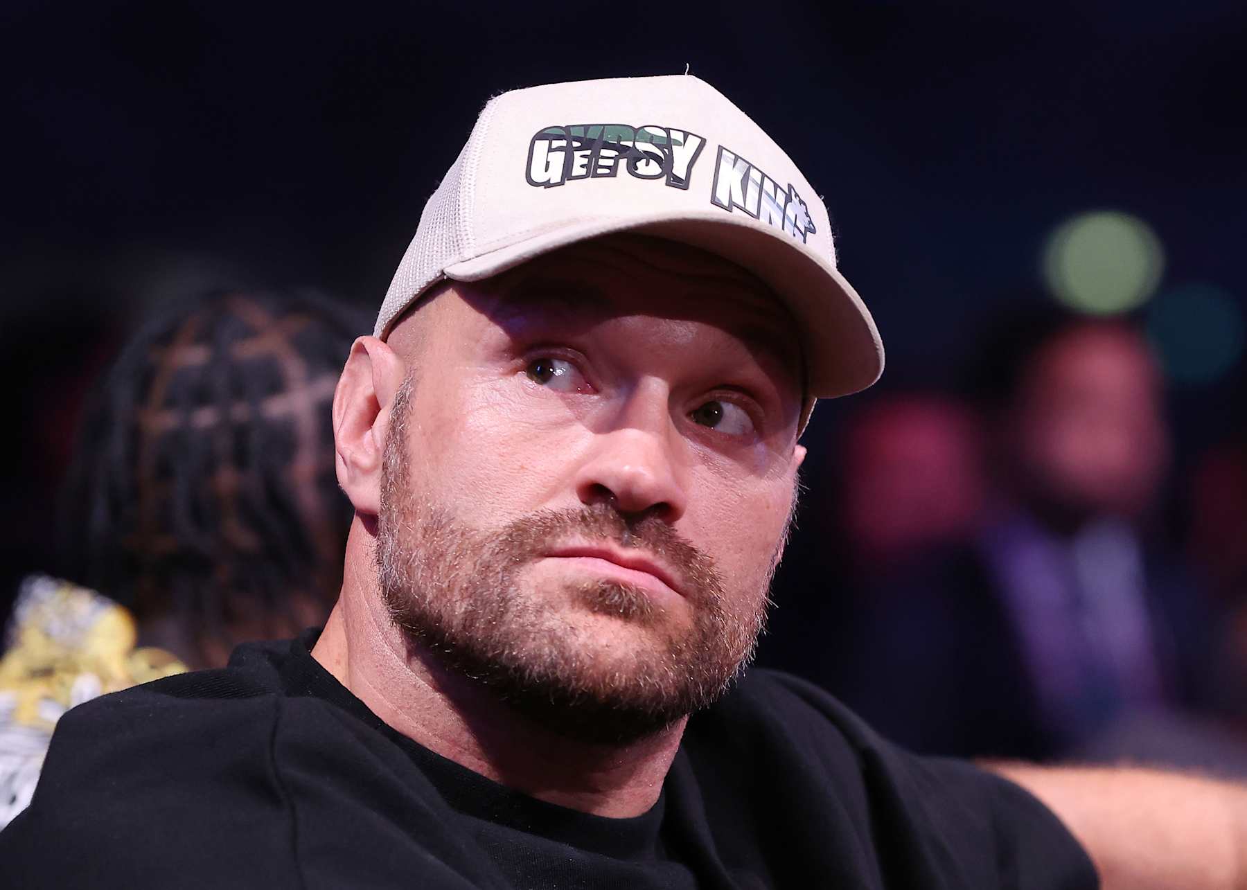 LONDON, ENGLAND - SEPTEMBER 21: Tyson Fury looks on from ringside prior to during the IBF World Heavyweight Title fight between Daniel Dubois and Anthony Joshua, on the Riyadh Season - Wembley Edition card at Wembley Stadium on September 21, 2024 in London, England. (Photo by Richard Pelham/Getty Images)