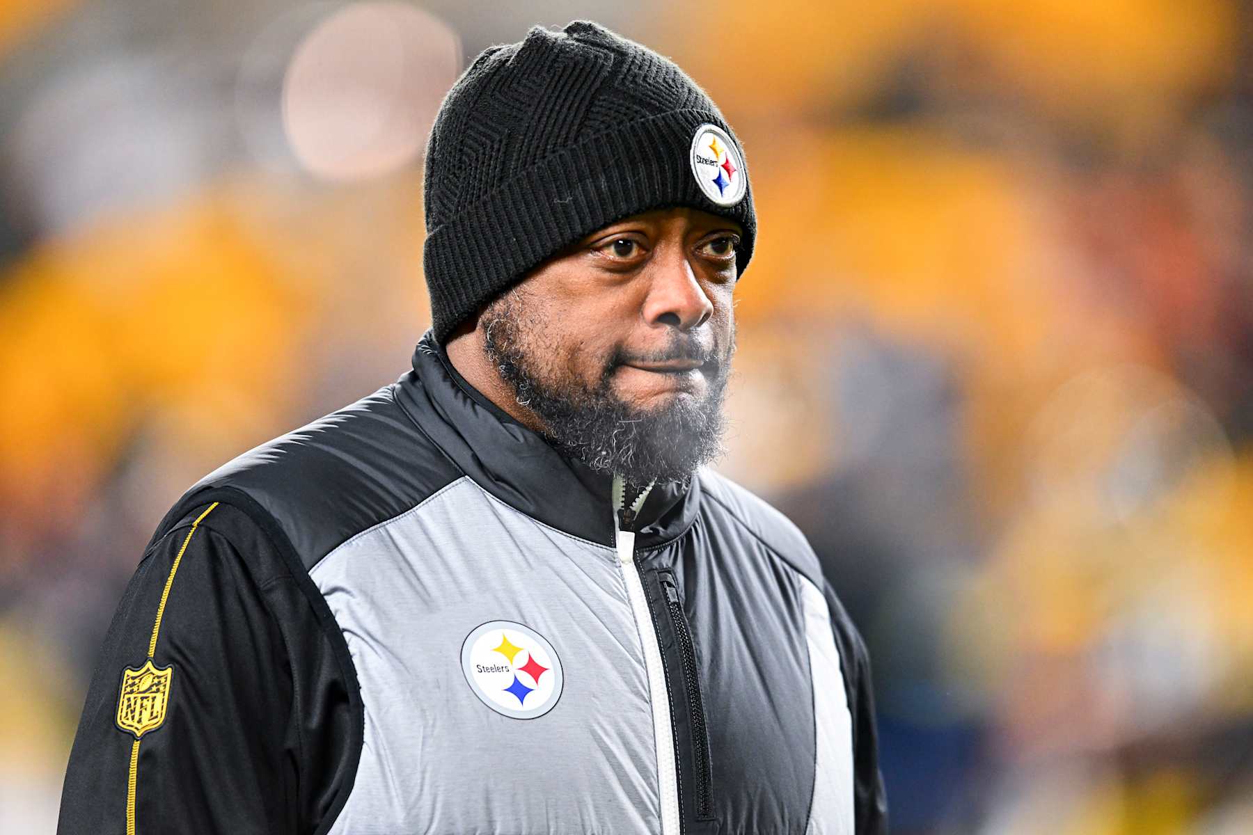 PITTSBURGH, PENNSYLVANIA - JANUARY 04: Head coach Mike Tomlin of the Pittsburgh Steelers looks on before a game against the Cincinnati Bengals at Acrisure Stadium on January 04, 2025 in Pittsburgh, Pennsylvania. (Photo by Joe Sargent/Getty Images)