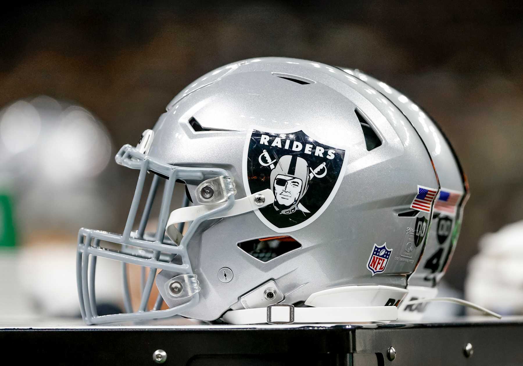NEW  ORLEANS, LOUISIANA - DECEMBER 29: A detail of a Las Vegas Raiders helmet during the second half of a game against the New Orleans Saints at the Caesars Superdome on December 29, 2024 in New Orleans, Louisiana.  (Photo by Derick E. Hingle/Getty Images)