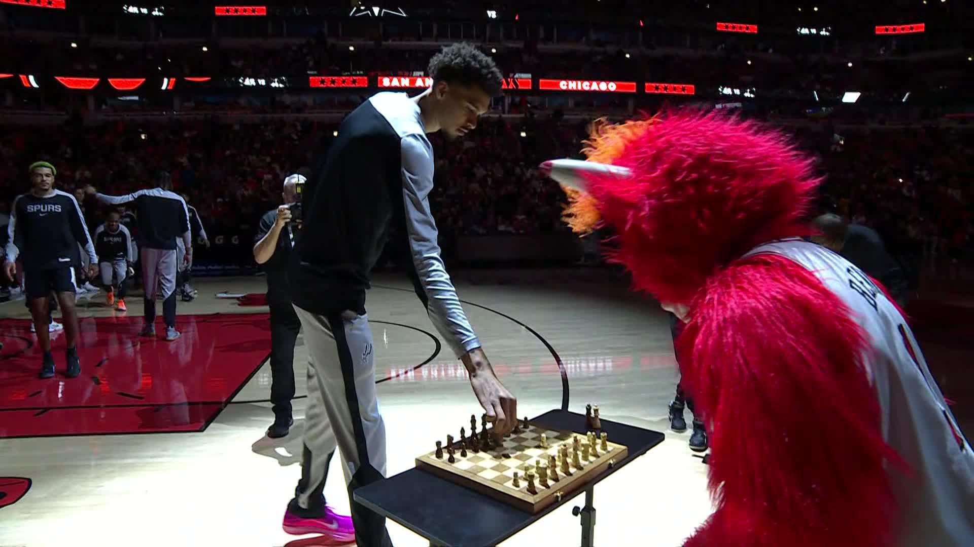 Wemby Plays Chess with Benny the Bull