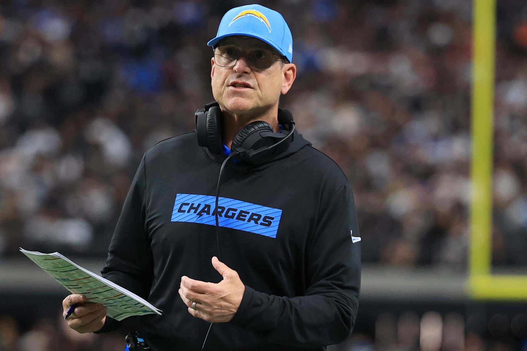 Chargers head coach Jim Harbaugh