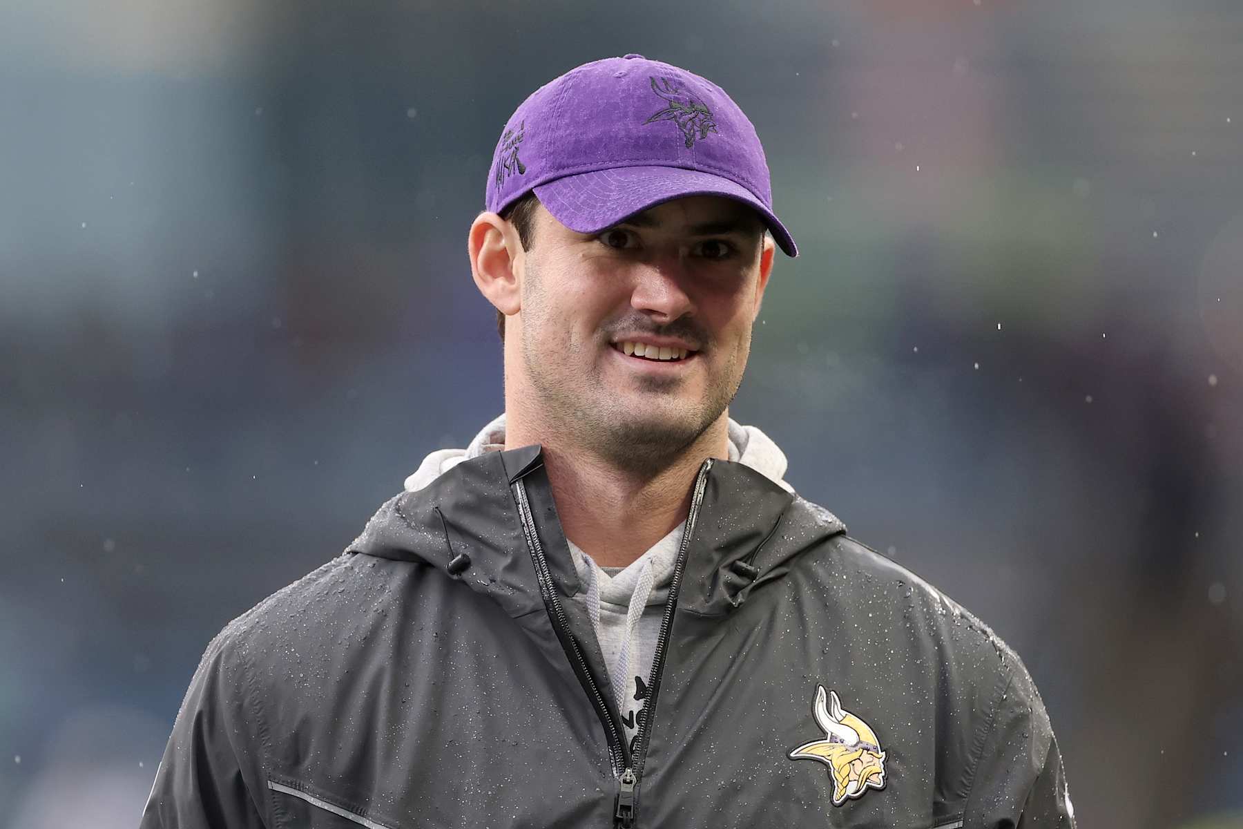 SEATTLE, WASHINGTON - DECEMBER 22: Daniel Jones #8 of the Minnesota Vikings looks on before the game against the Seattle Seahawks at Lumen Field on December 22, 2024 in Seattle, Washington. (Photo by Steph Chambers/Getty Images)