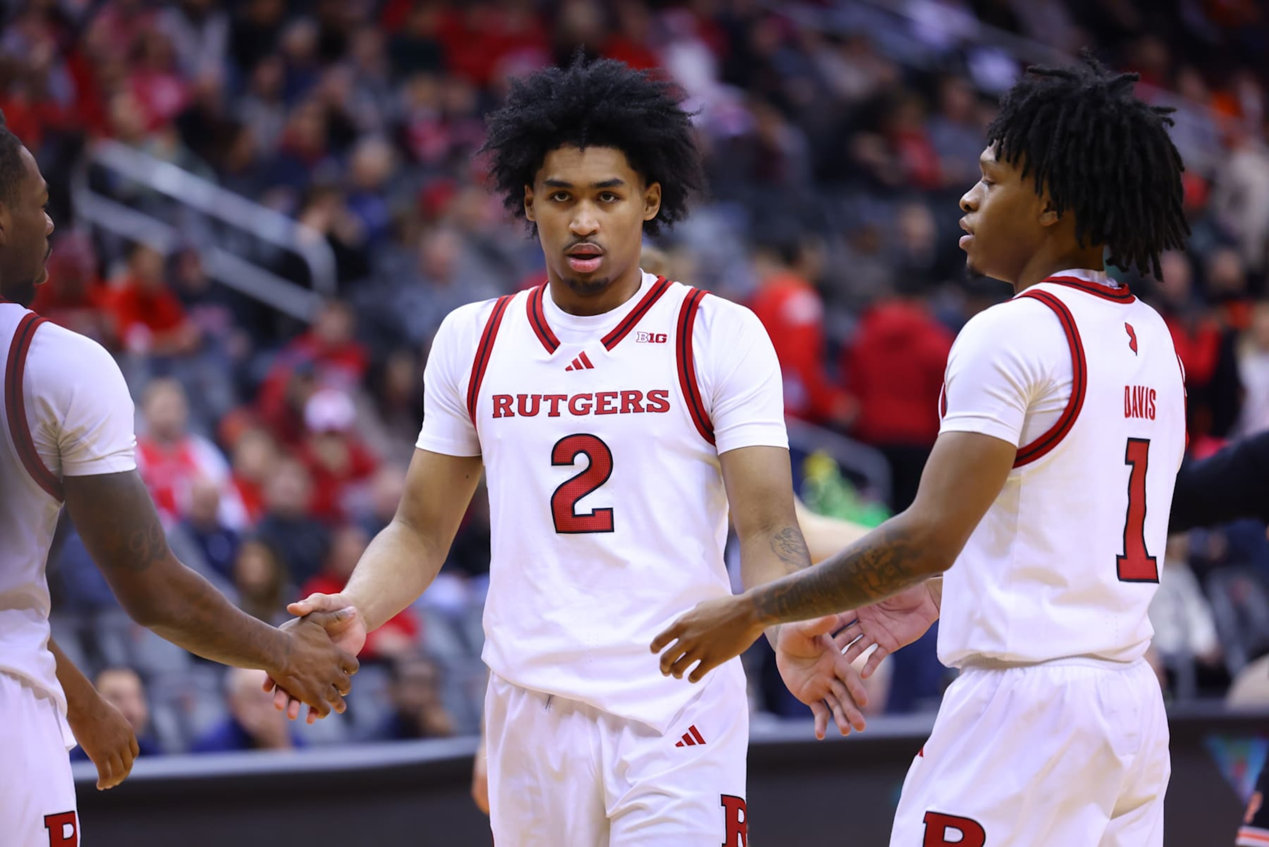 NEWARK, NJ - DECEMBER 21: Dylan Harper #2 of the Rutgers Scarlet Knights prior to the Never Forget Tribute Classic game against the Princeton Tigers on December 21, 2024 at the Prudential Center in Newark, New Jersey. (Photo by Rich Graessle/Icon Sportswire via Getty Images) NEWARK, NJ - DECEMBER 21: Dylan Harper #2 of the Rutgers Scarlet Knights prior to the Never Forget Tribute Classic game against the Princeton Tigers on December 21, 2024 at the Prudential Center in Newark, New Jersey. (Photo by Rich Graessle/Icon Sportswire via Getty Images)