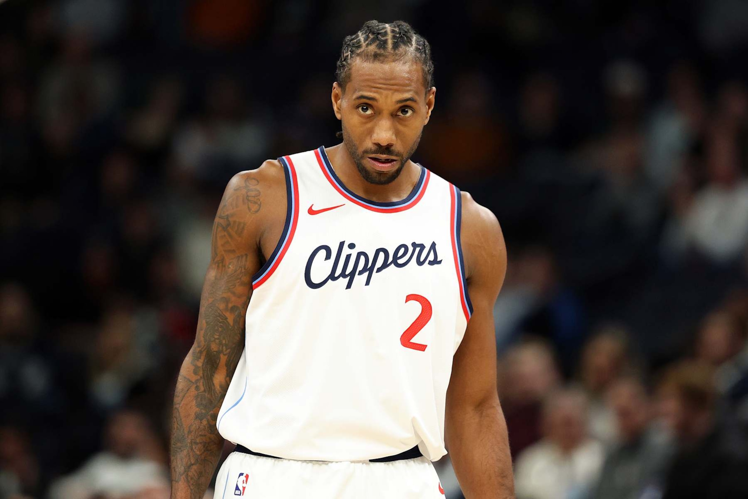 MINNEAPOLIS, MINNESOTA - JANUARY 06: Kawhi Leonard #2 of the LA Clippers looks on against the Minnesota Timberwolves in the first quarter at Target Center on January 06, 2025 in Minneapolis, Minnesota. NOTE TO USER: User expressly acknowledges and agrees that, by downloading and or using this photograph, User is consenting to the terms and conditions of the Getty Images License Agreement. (Photo by David Berding/Getty Images) MINNEAPOLIS, MINNESOTA - JANUARY 06: Kawhi Leonard #2 of the LA Clippers looks on against the Minnesota Timberwolves in the first quarter at Target Center on January 06, 2025 in Minneapolis, Minnesota. NOTE TO USER: User expressly acknowledges and agrees that, by downloading and or using this photograph, User is consenting to the terms and conditions of the Getty Images License Agreement. (Photo by David Berding/Getty Images)
