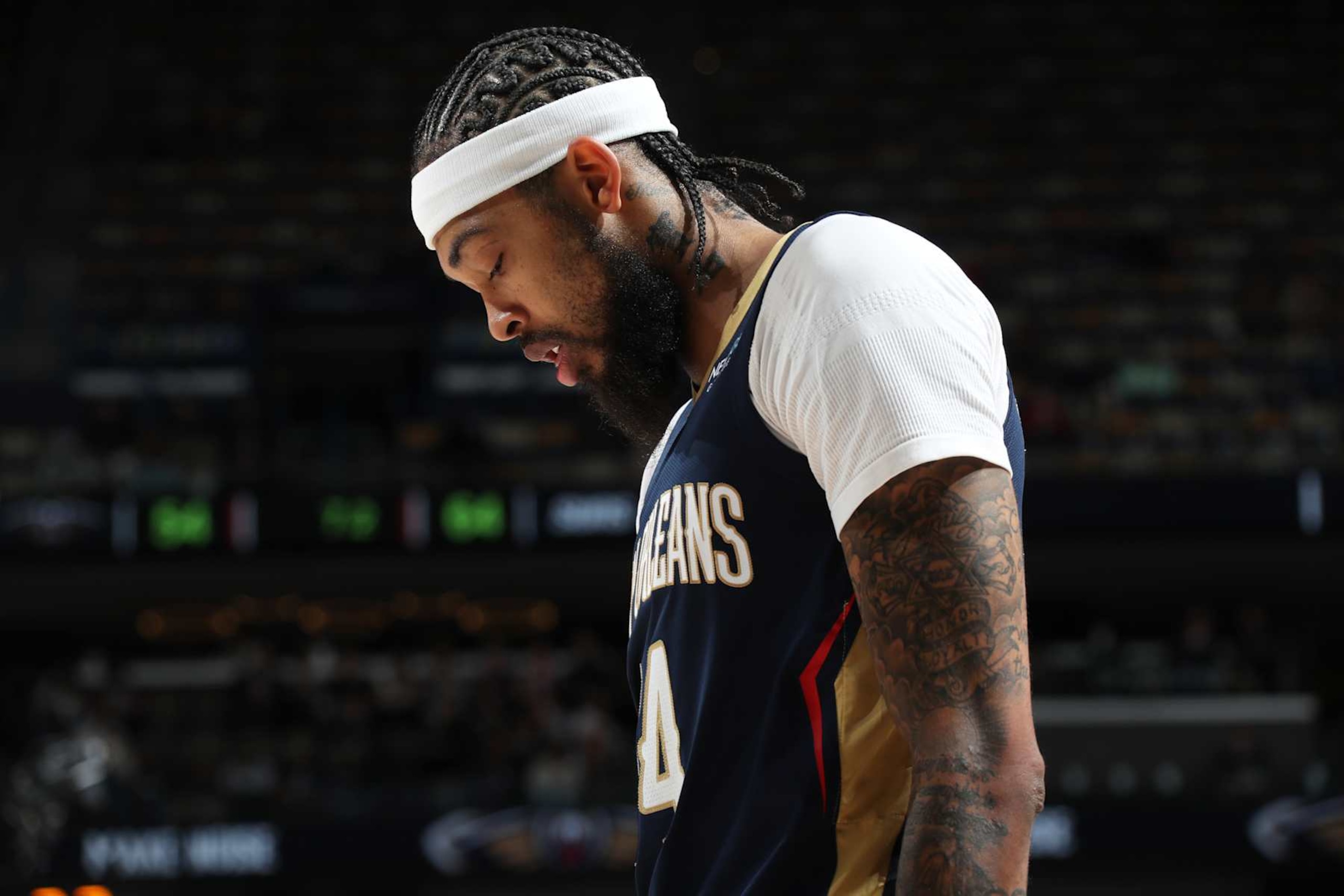 NEW ORLEANS, LA - DECEMBER 5: Brandon Ingram #14 of the New Orleans Pelicans looks on during the game against the Phoenix Suns on December 5, 2024 at the Smoothie King Center in New Orleans, Louisiana. NOTE TO USER: User expressly acknowledges and agrees that, by downloading and or using this Photograph, user is consenting to the terms and conditions of the Getty Images License Agreement. Mandatory Copyright Notice: Copyright 2024 NBAE (Photo by Layne Murdoch Jr./NBAE via Getty Images) NEW ORLEANS, LA - DECEMBER 5: Brandon Ingram #14 of the New Orleans Pelicans looks on during the game against the Phoenix Suns on December 5, 2024 at the Smoothie King Center in New Orleans, Louisiana. NOTE TO USER: User expressly acknowledges and agrees that, by downloading and or using this Photograph, user is consenting to the terms and conditions of the Getty Images License Agreement. Mandatory Copyright Notice: Copyright 2024 NBAE (Photo by Layne Murdoch Jr./NBAE via Getty Images)