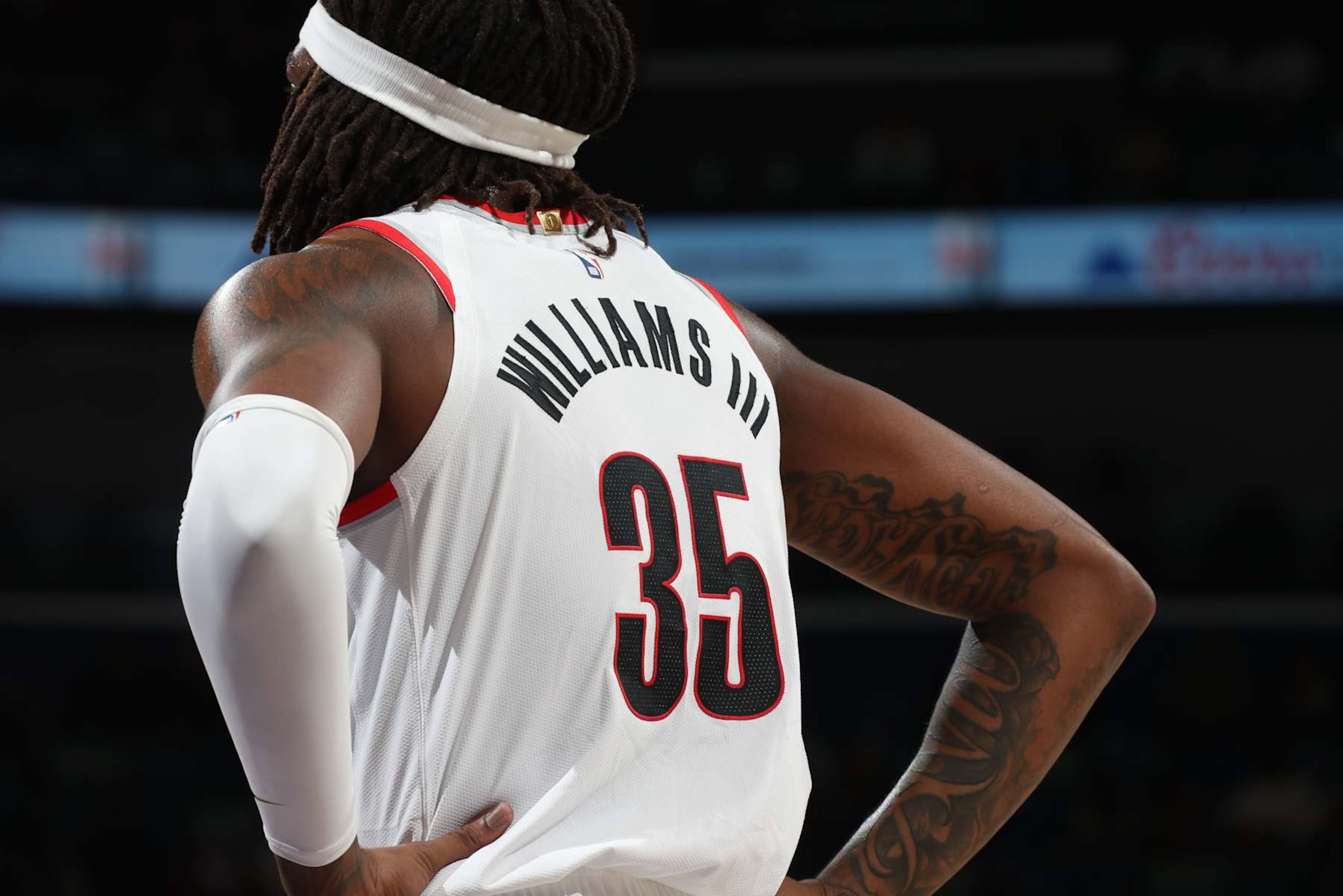 NEW ORLEANS, LA - January 08: Robert Williams III #35 of the Portland Trail Blazers looks on during the game against the New Orleans Pelicans on January 8, 2025 at the Smoothie King Center in New Orleans, Louisiana. NOTE TO USER: User expressly acknowledges and agrees that, by downloading and or using this Photograph, user is consenting to the terms and conditions of the Getty Images License Agreement. Mandatory Copyright Notice: Copyright 2025 NBAE (Photo by Layne Murdoch Jr./NBAE via Getty Images) NEW ORLEANS, LA - January 08: Robert Williams III #35 of the Portland Trail Blazers looks on during the game against the New Orleans Pelicans on January 8, 2025 at the Smoothie King Center in New Orleans, Louisiana. NOTE TO USER: User expressly acknowledges and agrees that, by downloading and or using this Photograph, user is consenting to the terms and conditions of the Getty Images License Agreement. Mandatory Copyright Notice: Copyright 2025 NBAE (Photo by Layne Murdoch Jr./NBAE via Getty Images)