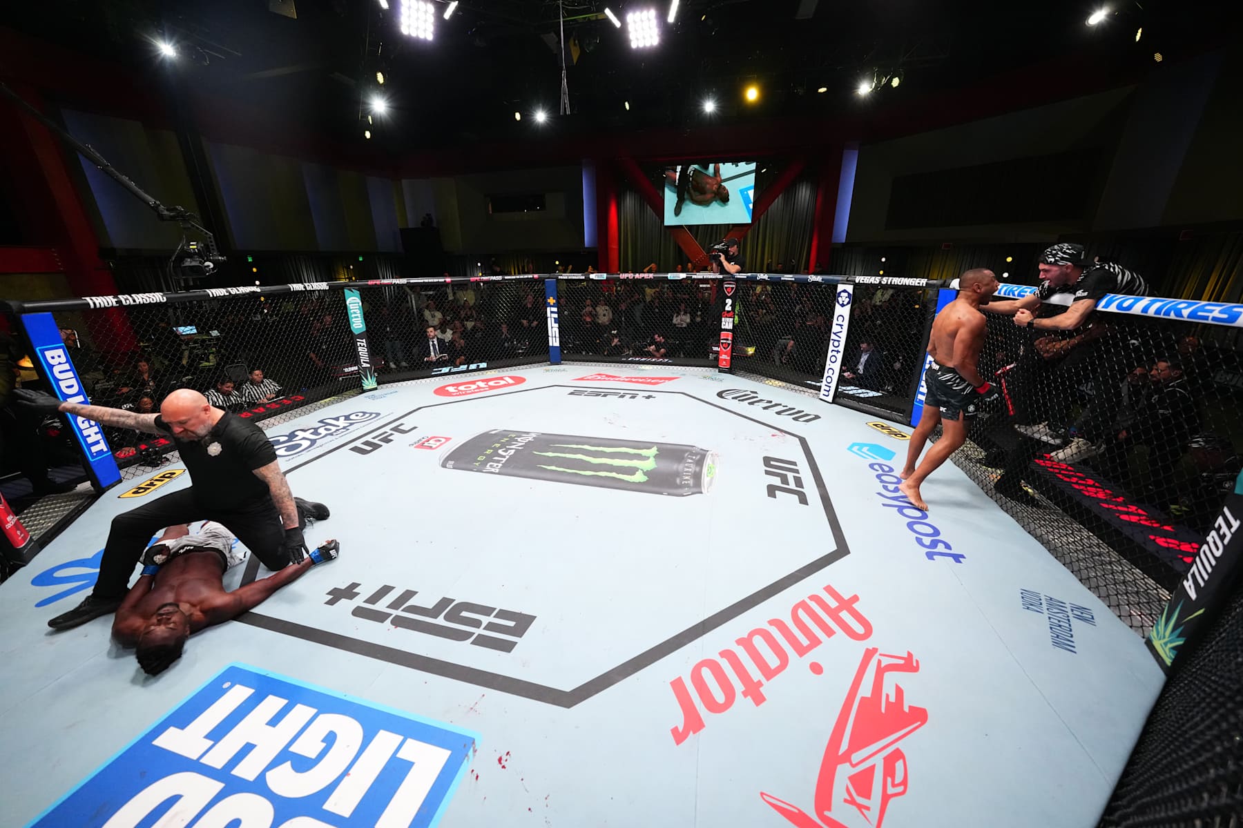 Cesar Almeida reacts after his knockout victory against Abdul Razak Alhassan