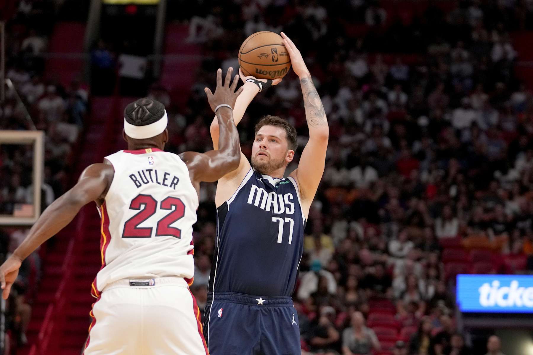 Jimmy Butler and Luka Dončić