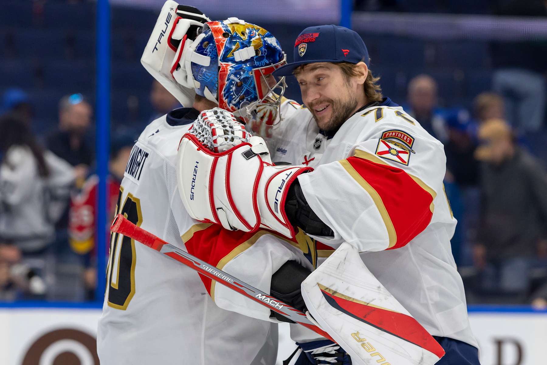 Spencer Knight and Sergei Bobrovsky.