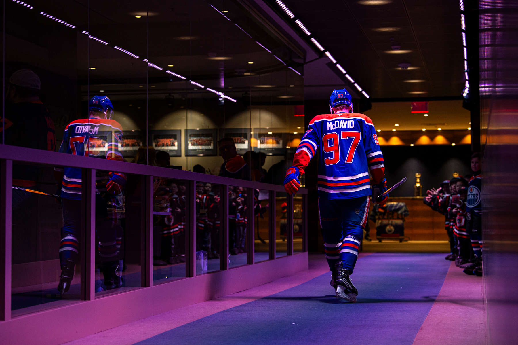 EDMONTON, ALBERTA - JANUARY 13: Connor McDavid #97 of the Edmonton Oilers warms up before a game against the Los Angeles Kings at Rogers Place on January 13, 2025 in Edmonton, Alberta, Canada. (Photo by Paul Swanson/NHLI via Getty Images)