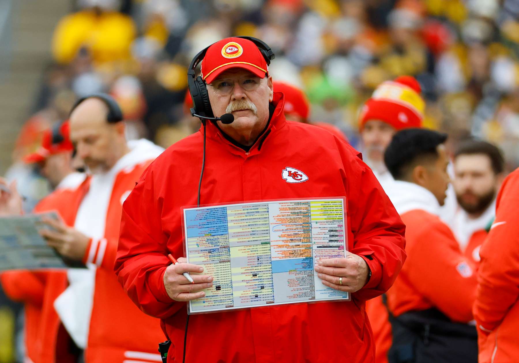 PITTSBURGH, PA - DECEMBER 25:  Andy Reid of the Kansas City Chiefs in action against the Pittsburgh Steelers on December 25, 2024 at Acrisure Stadium in Pittsburgh, Pennsylvania.  (Photo by Justin K. Aller/Getty Images)