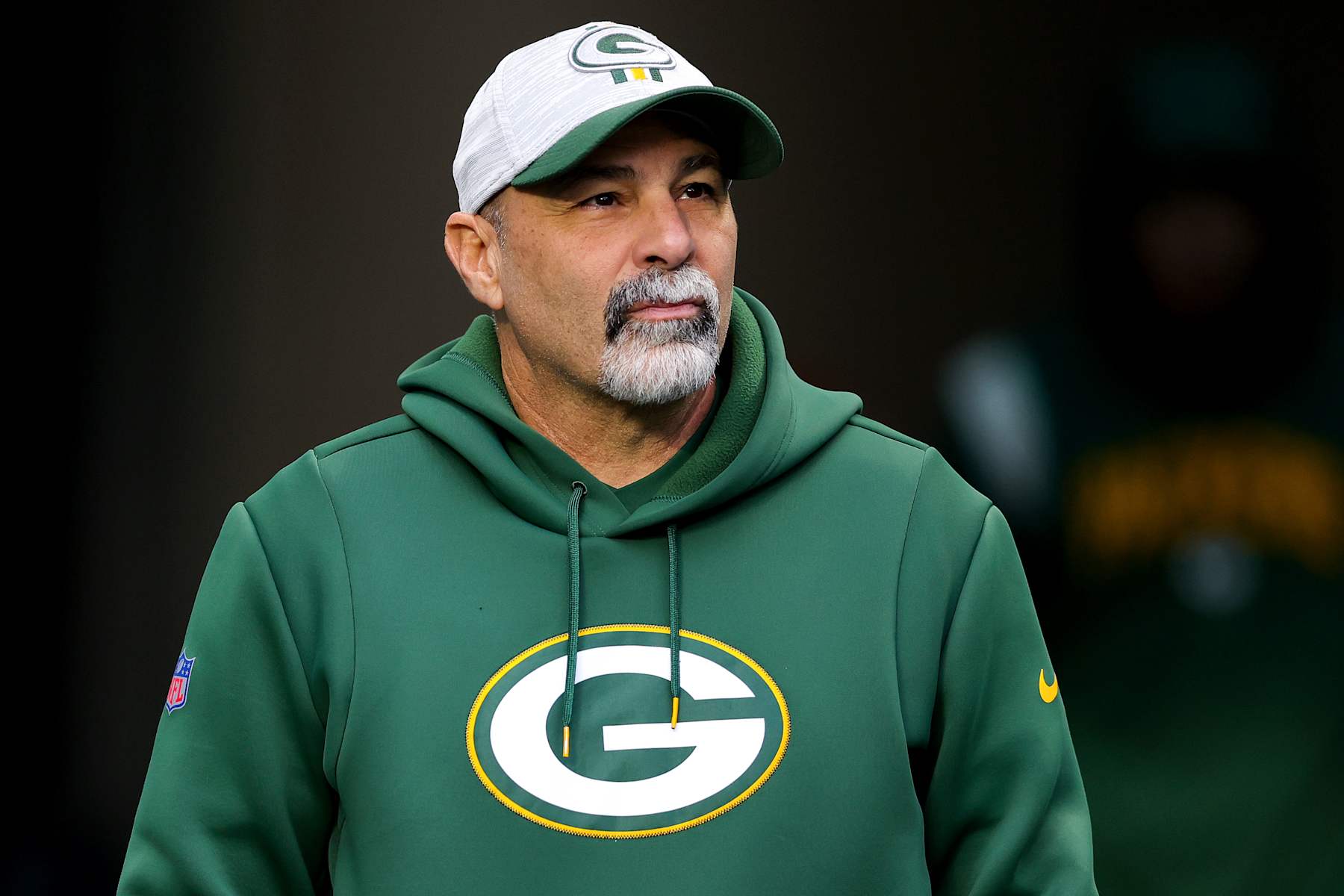 MIAMI GARDENS, FLORIDA - DECEMBER 25: Special teams coordinator Richard Bisaccia of the Green Bay Packers looks on prior to a game against the Miami Dolphins at Hard Rock Stadium on December 25, 2022 in Miami Gardens, Florida. (Photo by Megan Briggs/Getty Images)