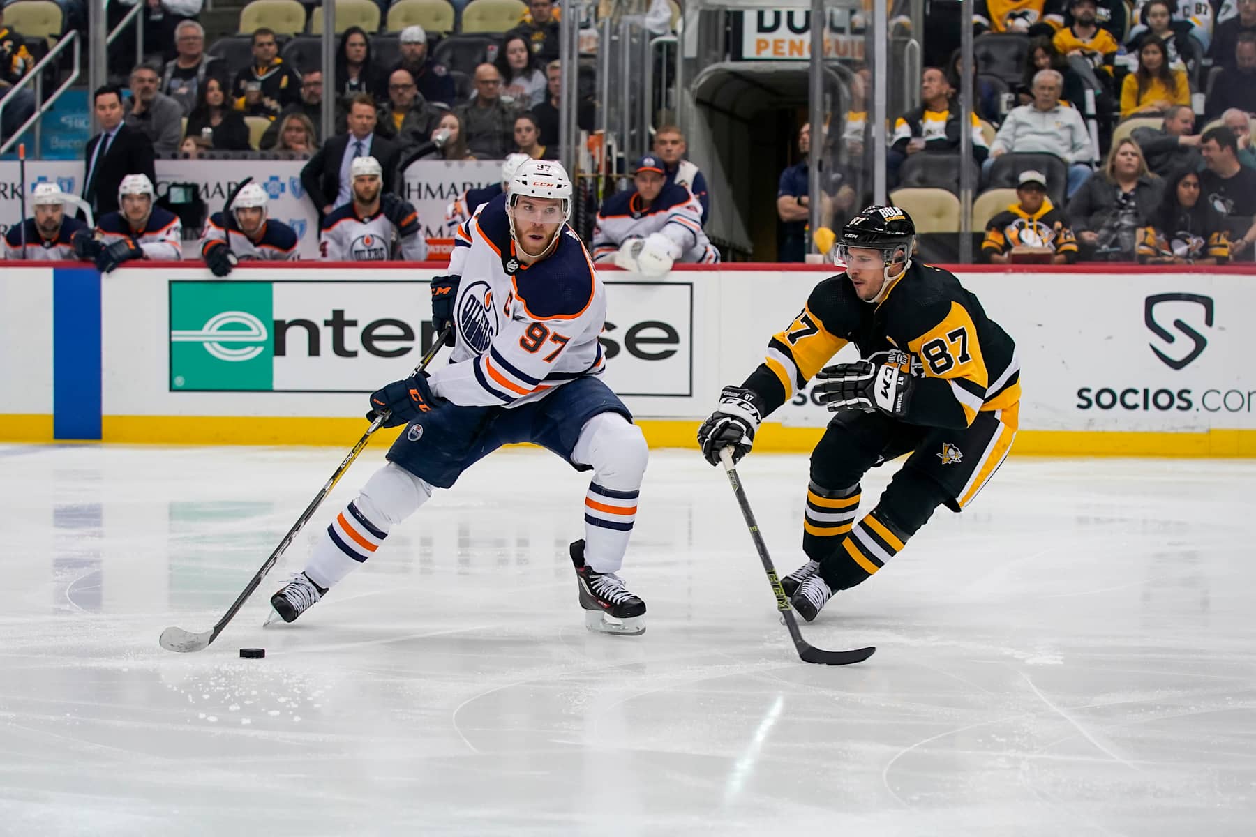 Connor McDavid and Sidney Crosby.