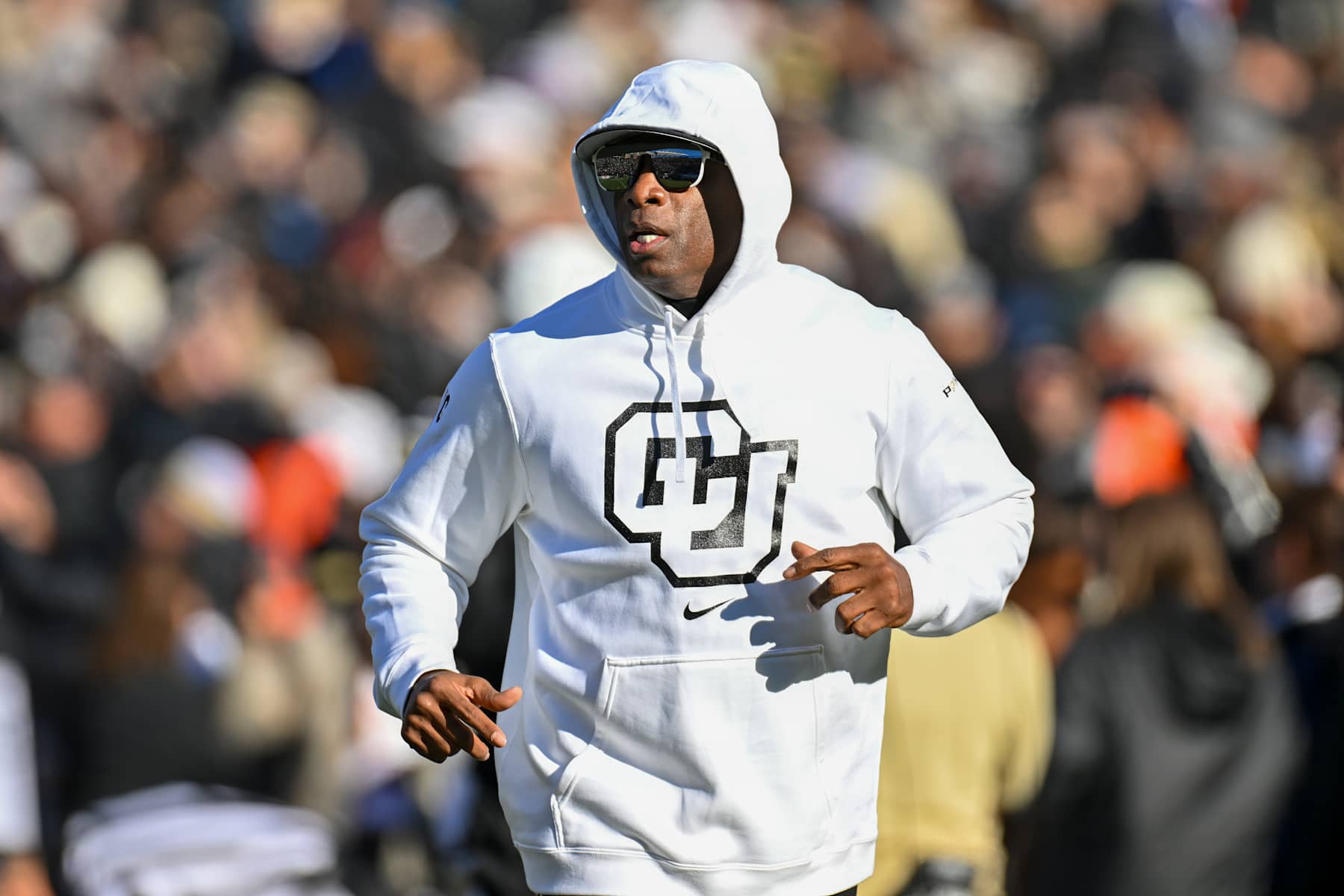 BOULDER, CO - NOVEMBER 29: Colorado head coach Deion Sanders during the college football game between the Oklahoma State University Cowboys and the University of Colorado Buffaloes on November 29, 2024 at Folsom Field in Boulder, CO. (Photo by Kevin Langley/Icon Sportswire via Getty Images)