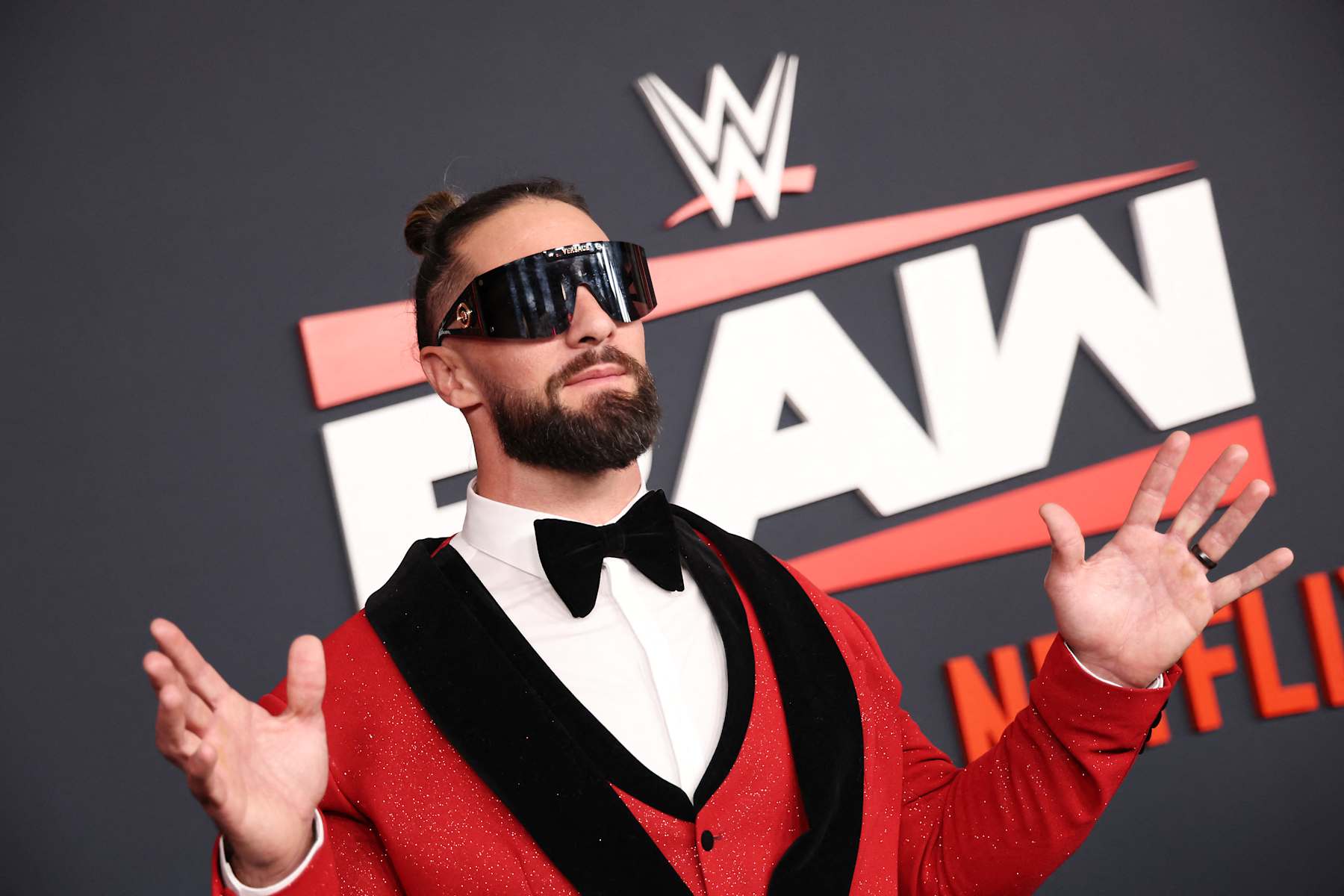 US pro-wrestler Colby Daniel Lopez aka Seth Rollins attends Netflix's "WWE Monday Night RAW" premiere at the Intuit Dome in Inglewood, California on January 6, 2025. (Photo by Michael Tran / AFP) (Photo by MICHAEL TRAN/AFP via Getty Images)