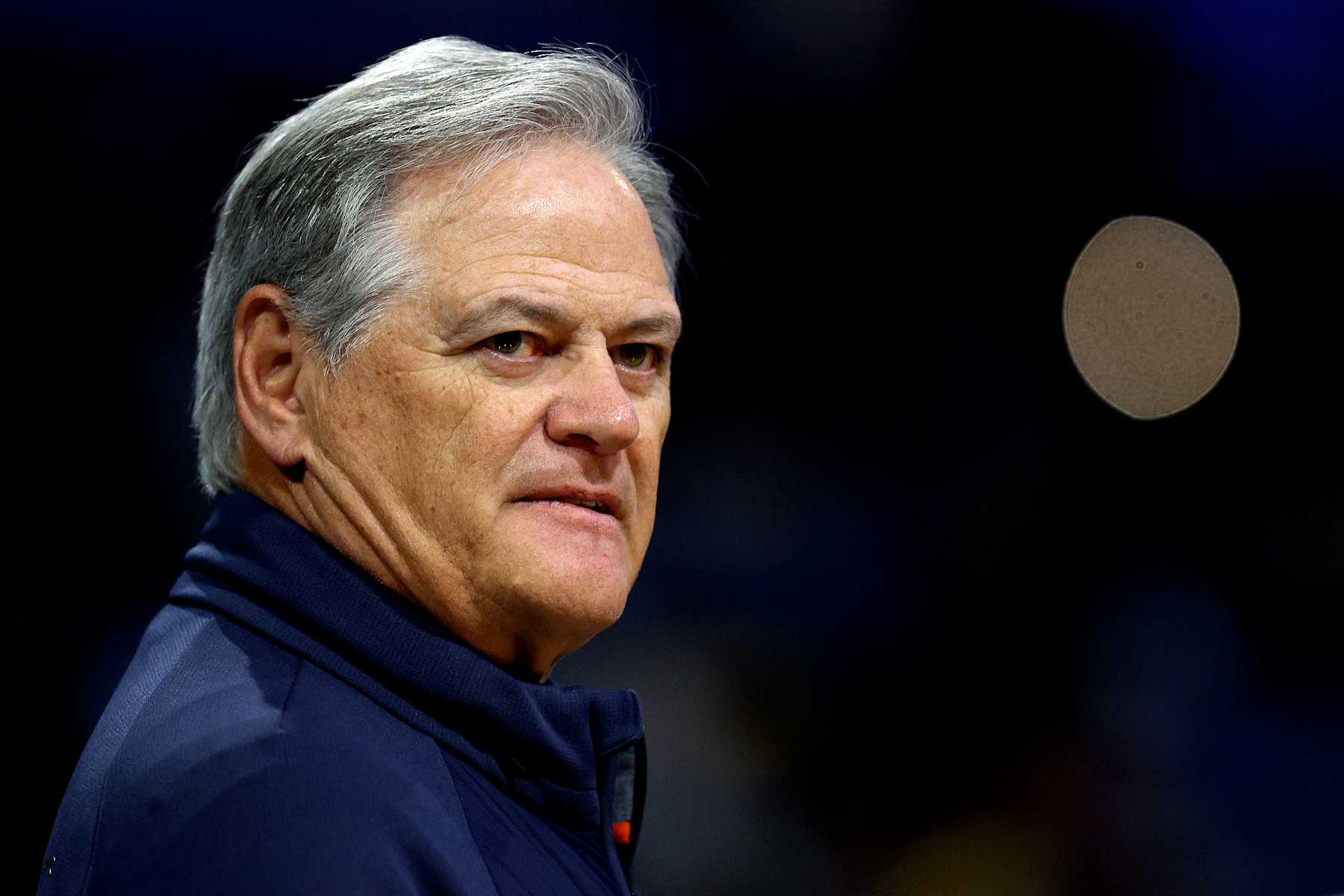 NEW ORLEANS, LOUISIANA - NOVEMBER 18: Executive Vice President/General Manager Mickey Loomis of the New Orleans Saints looks on prior to the start of an NBA game between the New Orleans Pelicans and the Boston Celtics at Smoothie King Center on November 18, 2022 in New Orleans, Louisiana. NOTE TO USER: User expressly acknowledges and agrees that, by downloading and or using this photograph, User is consenting to the terms and conditions of the Getty Images License Agreement. (Photo by Sean Gardner/Getty Images)