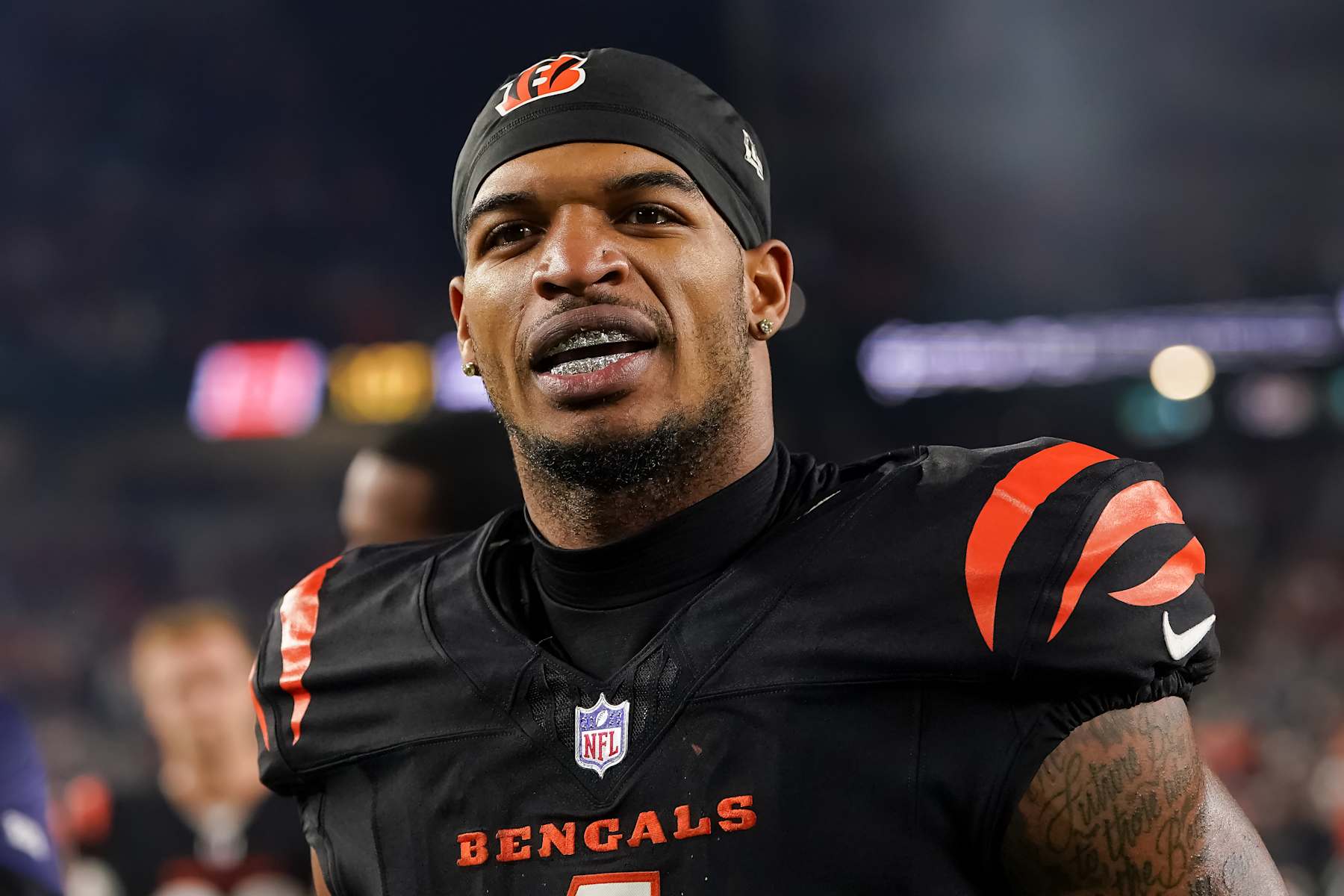 CINCINNATI, OHIO - DECEMBER 28: Ja'Marr Chase #1 of the Cincinnati Bengals celebrates after beating the Denver Broncos 30-24 in overtime at Paycor Stadium on December 28, 2024 in Cincinnati, Ohio. (Photo by Dylan Buell/Getty Images)