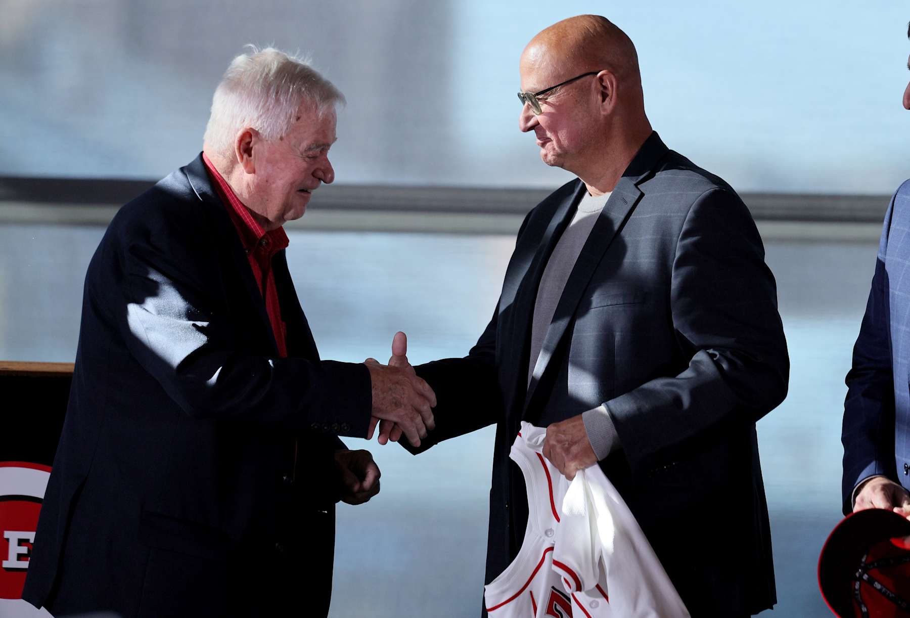 Robert Castellini (left) and Terry Francona in October 2024