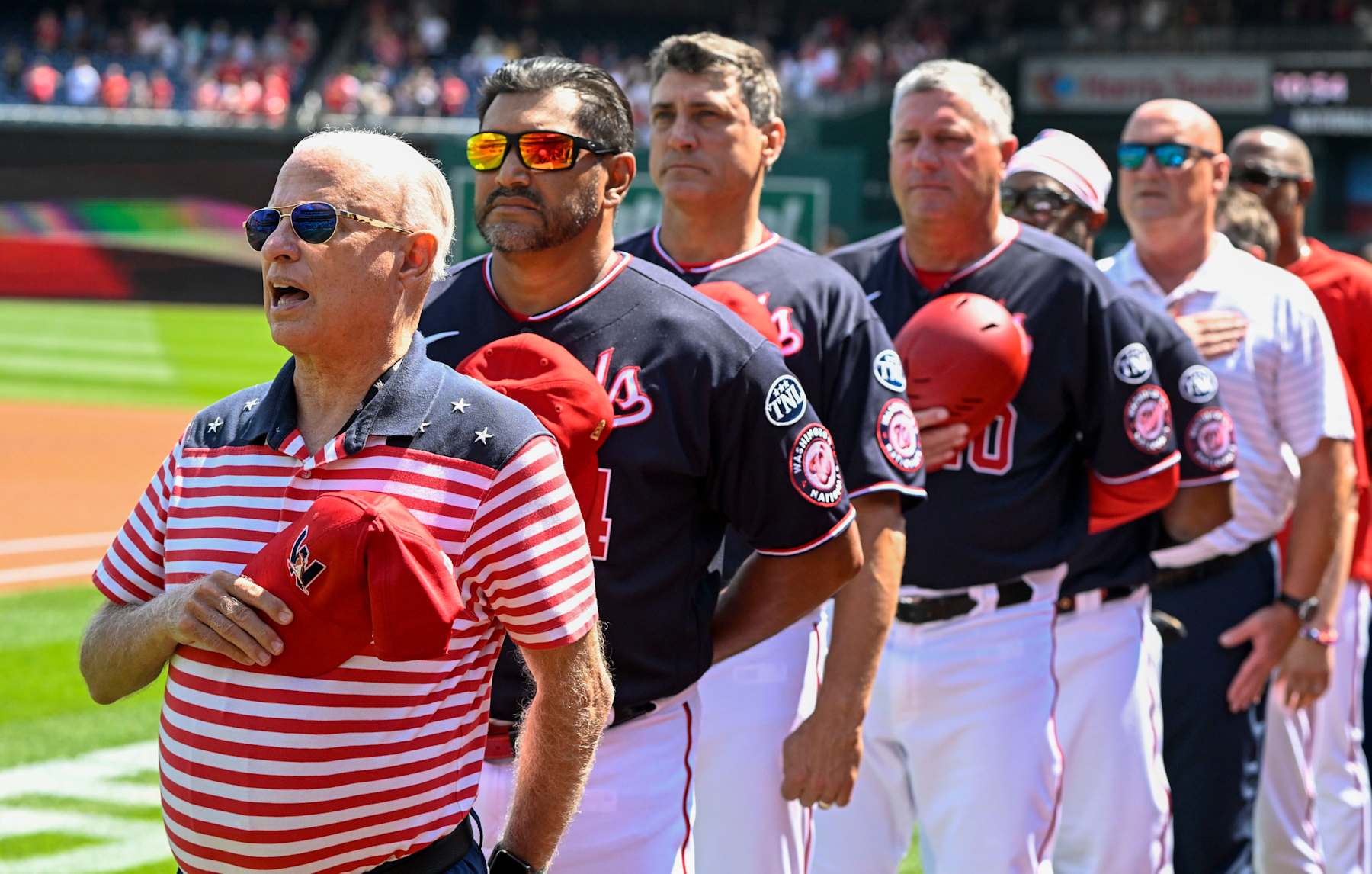 Mark Lerner (front left) in July 2023