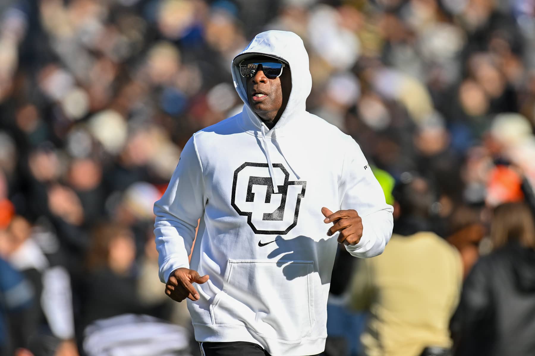 BOULDER, CO - NOVEMBER 29: Colorado head coach Deion Sanders during the college football game between the Oklahoma State University Cowboys and the University of Colorado Buffaloes on November 29, 2024 at Folsom Field in Boulder, CO. (Photo by Kevin Langley/Icon Sportswire via Getty Images)