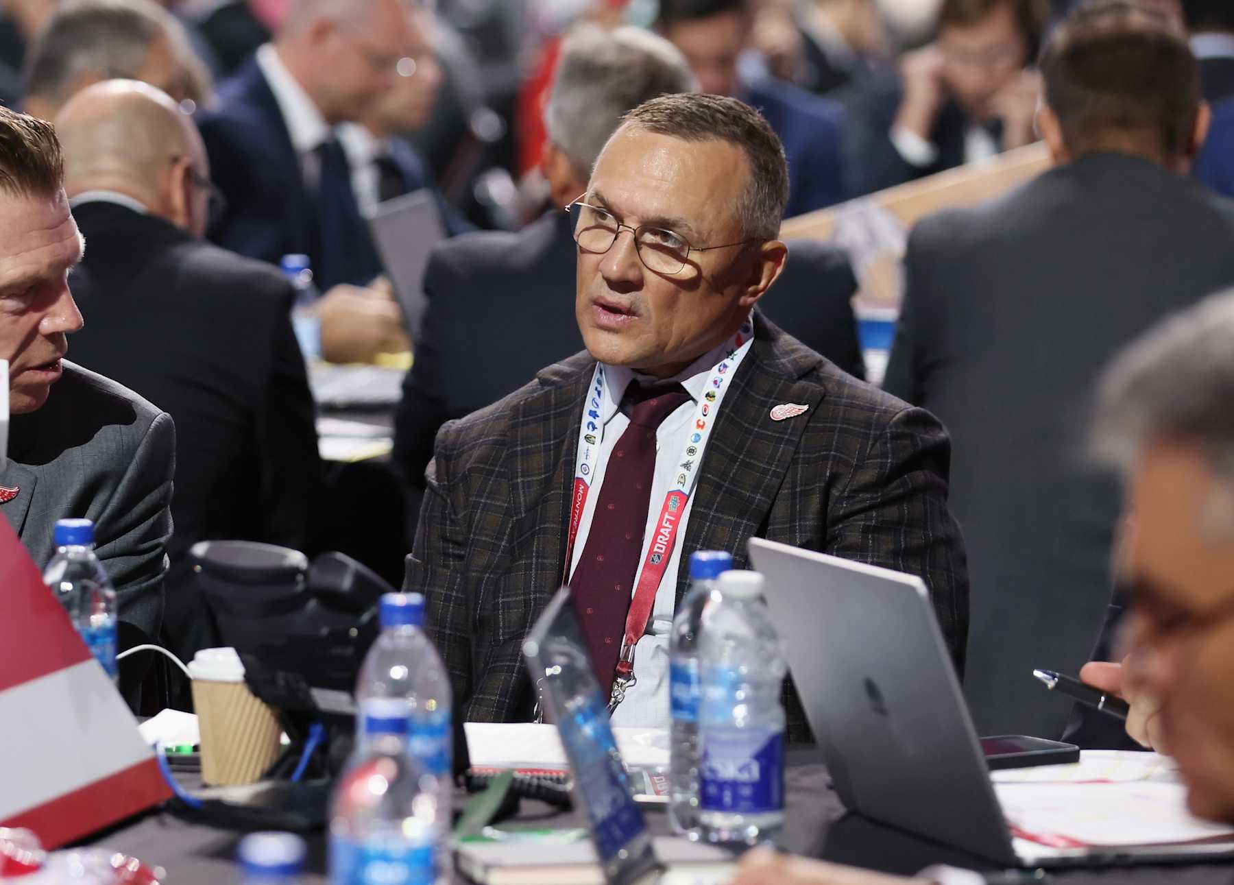MONTREAL, QUEBEC - JULY 08: Steve Yzerman of the Detroit Red Wings attends the 2022 NHL Draft at the Bell Centre on July 08, 2022 in Montreal, Quebec. (Photo by Bruce Bennett/Getty Images)