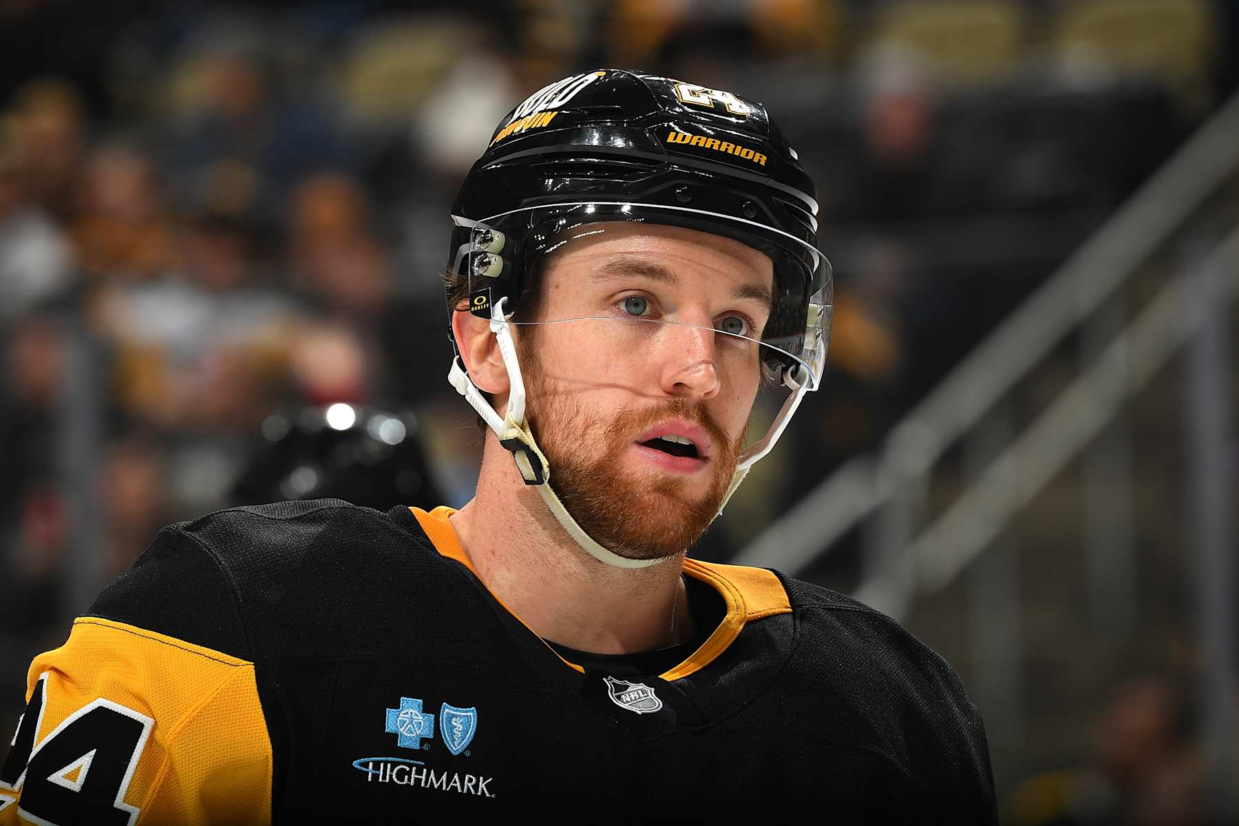 PITTSBURGH, PA - JANUARY 11: Matt Grzelcyk #24 of the Pittsburgh Penguins skates during the game against the Ottawa Senators at PPG PAINTS Arena on January11, 2025 in Pittsburgh, Pennsylvania. (Photo by Joe Sargent/NHLI via Getty Images)