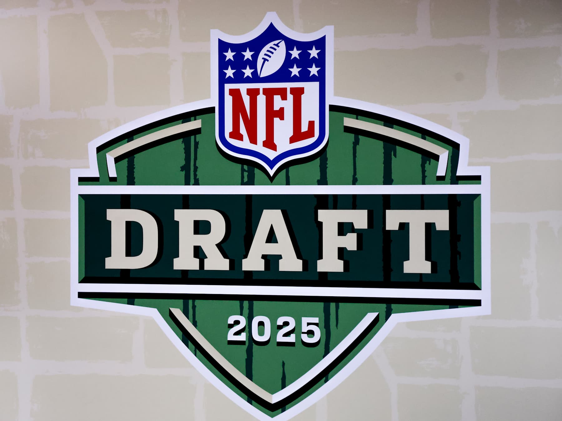 NEW ORLEANS, LA - FEBRUARY 8: A general view of the 2025 NFL Draft logo at the NFL Experience fan festival a day prior to Super Bowl LIX between the Kansas City Chiefs and the Philadelphia Eagles inside of the Ernest N. Morial Convention Center on February 08, 2025 in New Orleans, Louisiana. (Photo by Don Juan Moore/Getty Images)