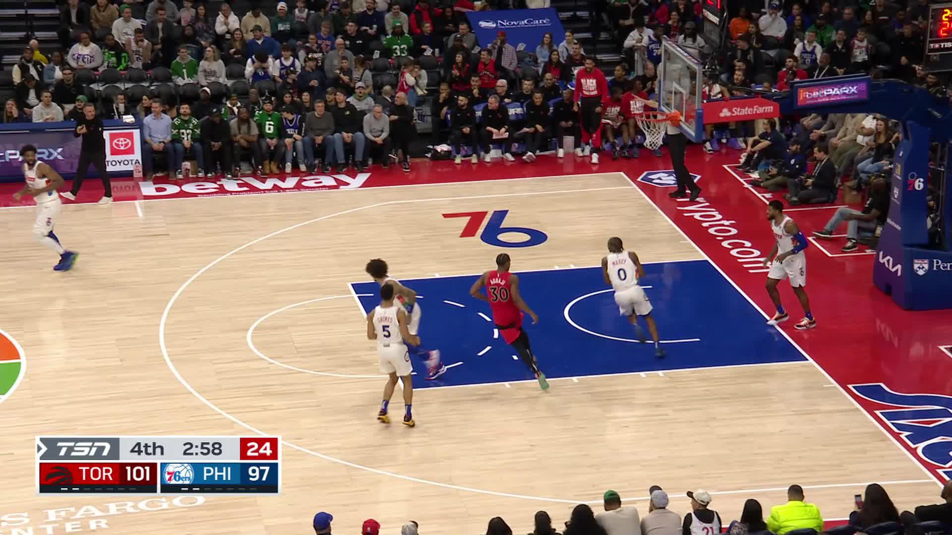 Scottie Barnes Scores 33 vs. 76ers