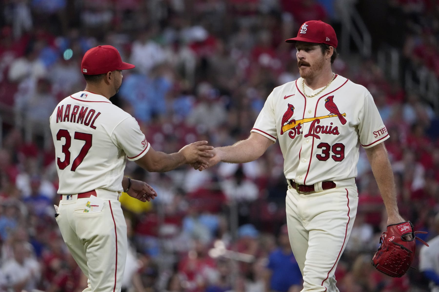 Oli Marmol (L) and Miles Mikolas (R)